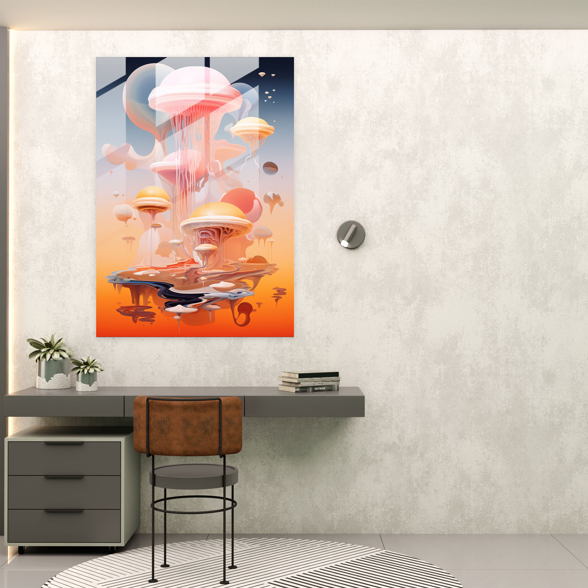 Pablo Picasso Surrealist Glass Print - Pablo Picasso, Dreamlike Scene, Glass Art, Beautiful Color Palette