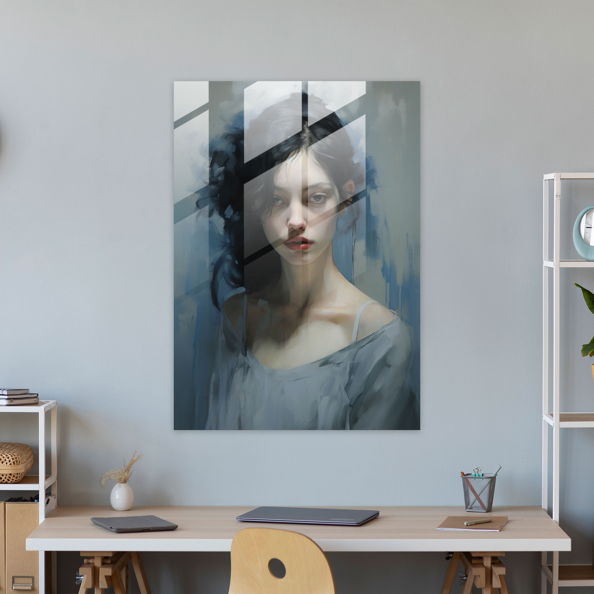 Pablo Picasso Mavi Dönem Cam Tablo - Ev Dekorasyonu Duvar Dekorasyonu Pablo Picasso Tarzı