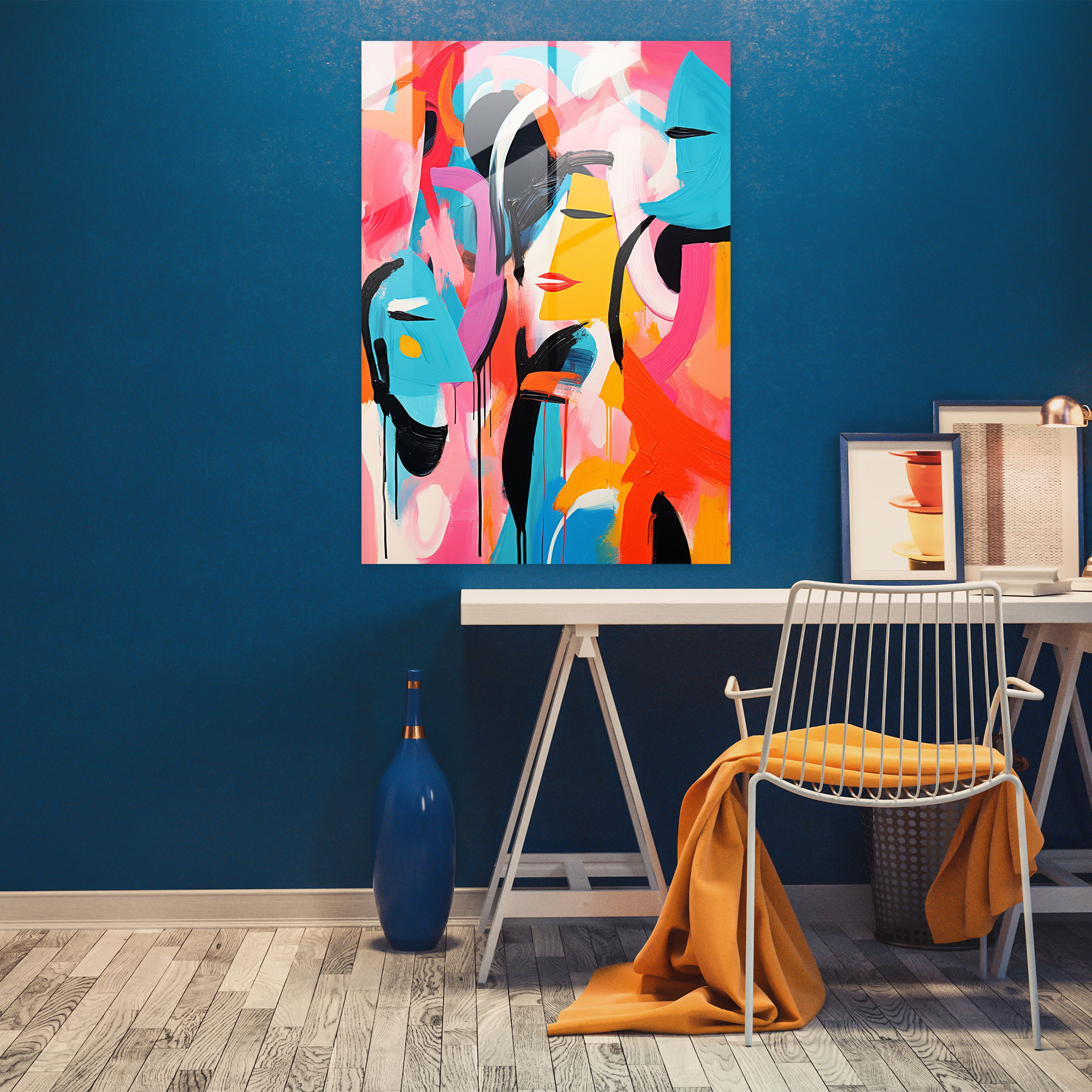 Pablo Picasso Style Glass Print - Pablo Picasso, Pablo Picasso Style, Modern Art, Wall Decoration