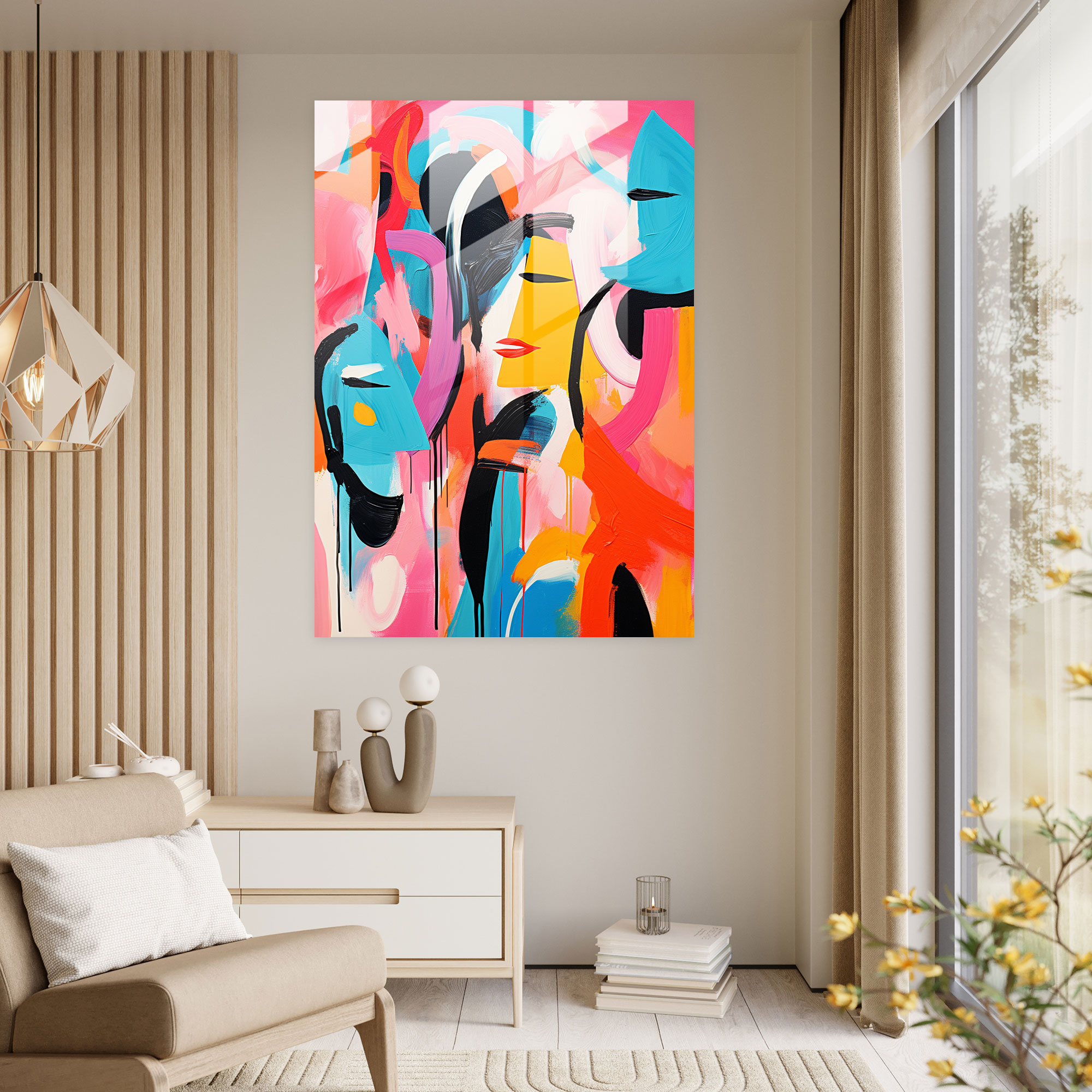 Pablo Picasso Style Glass Print - Pablo Picasso, Pablo Picasso Style, Modern Art, Wall Decoration