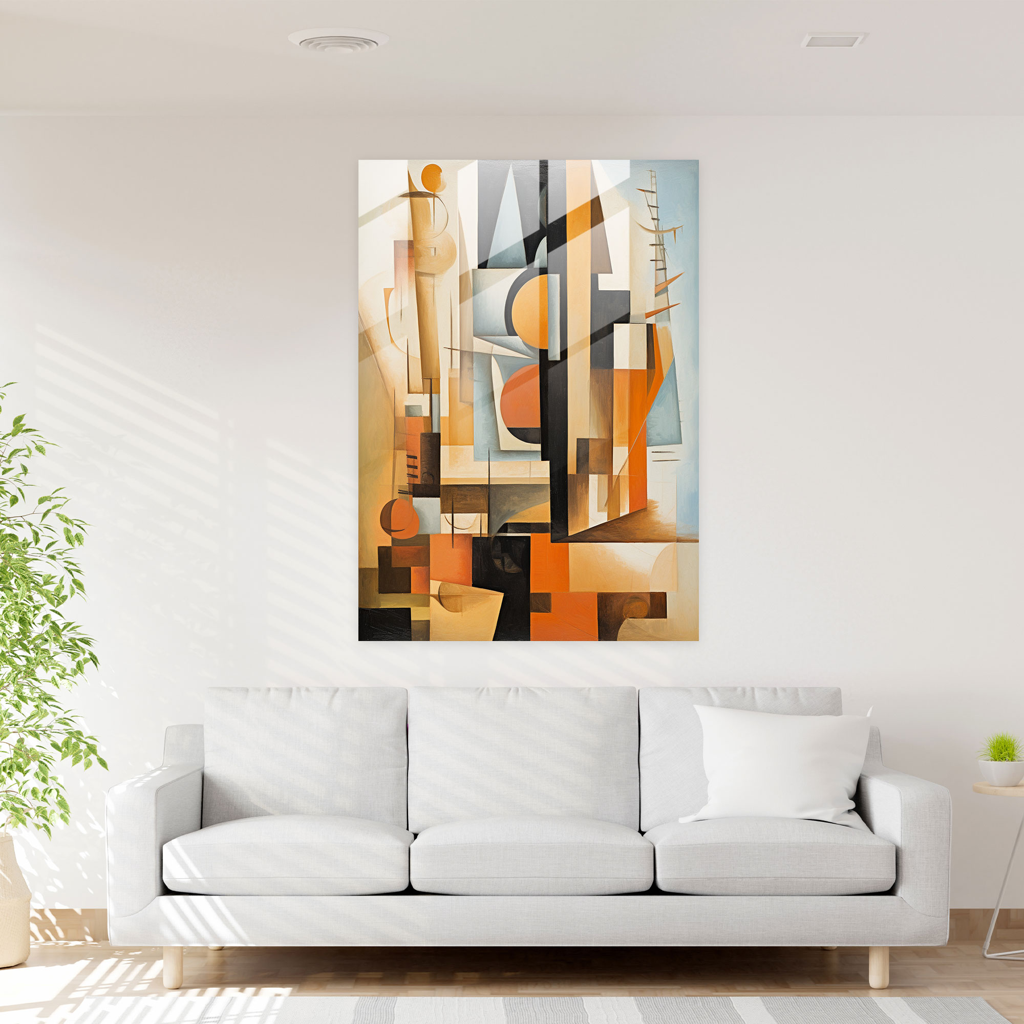 Pablo Picasso Style Glass Wall Art - Pablo Picasso, Glass Art, Wall Decoration, Cubist Scene