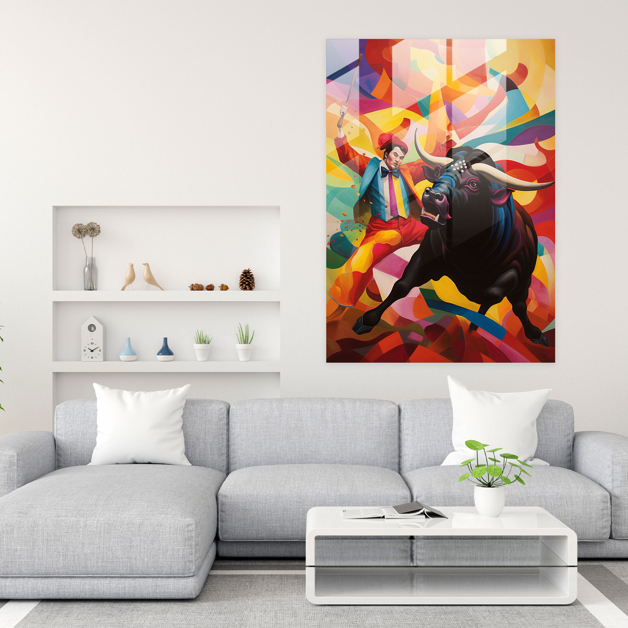 Pablo Picasso Style Wall Decoration - Pablo Picasso, Dramatic Battle, Bull, Modern Art