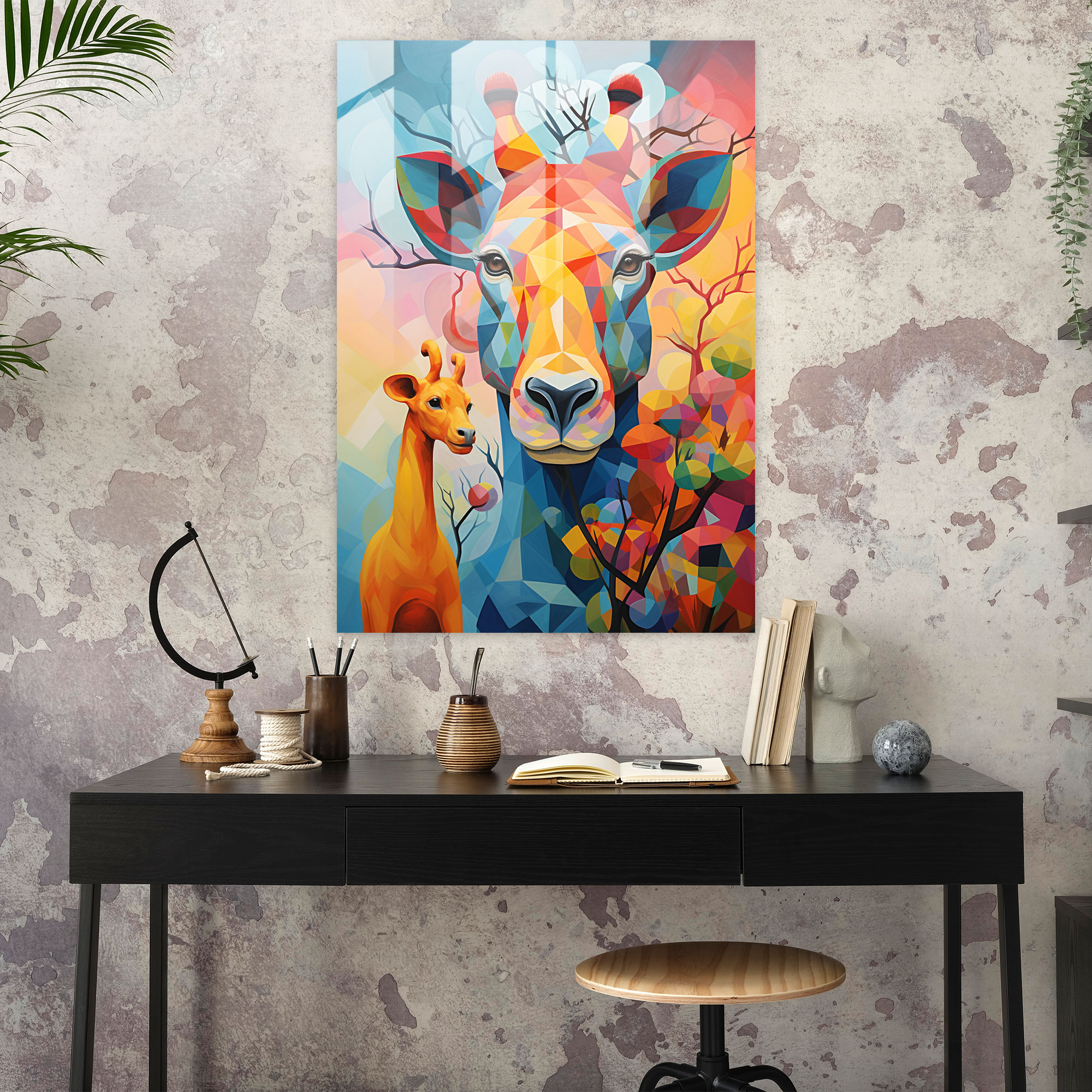 Pablo Picasso Style Glass Print - Pablo Picasso, Home Decoration, Glass Art, Glass Wall Art