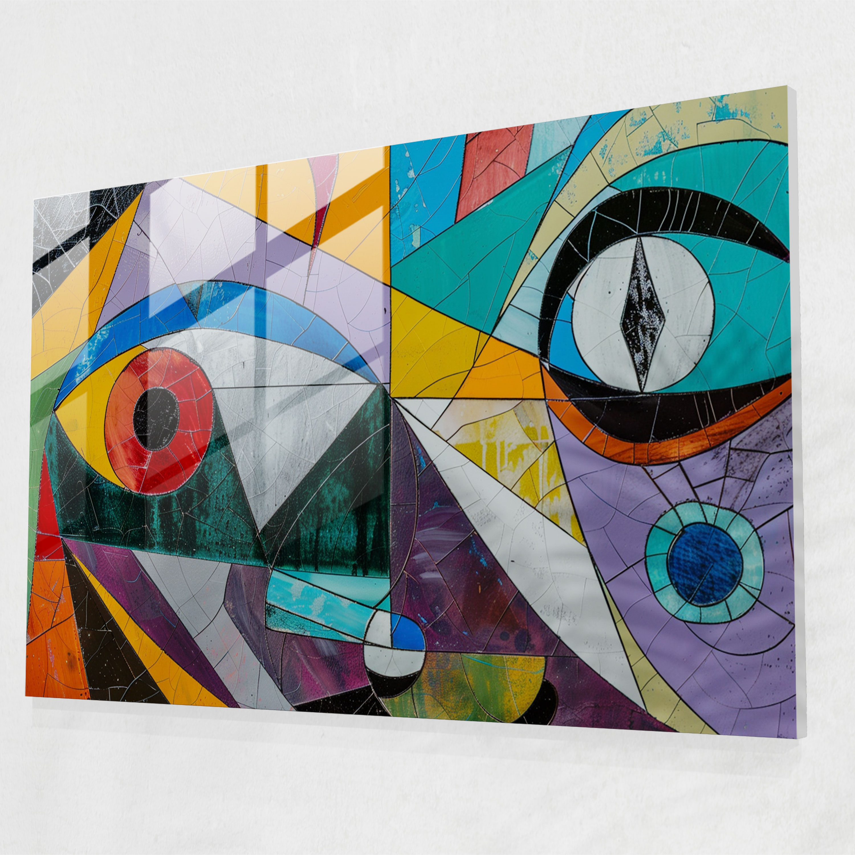 Pablo Picasso Glass Print - Abstract Geometric Shapes - Pablo Picasso, Modern Art, Wall Decoration, Home Decoration