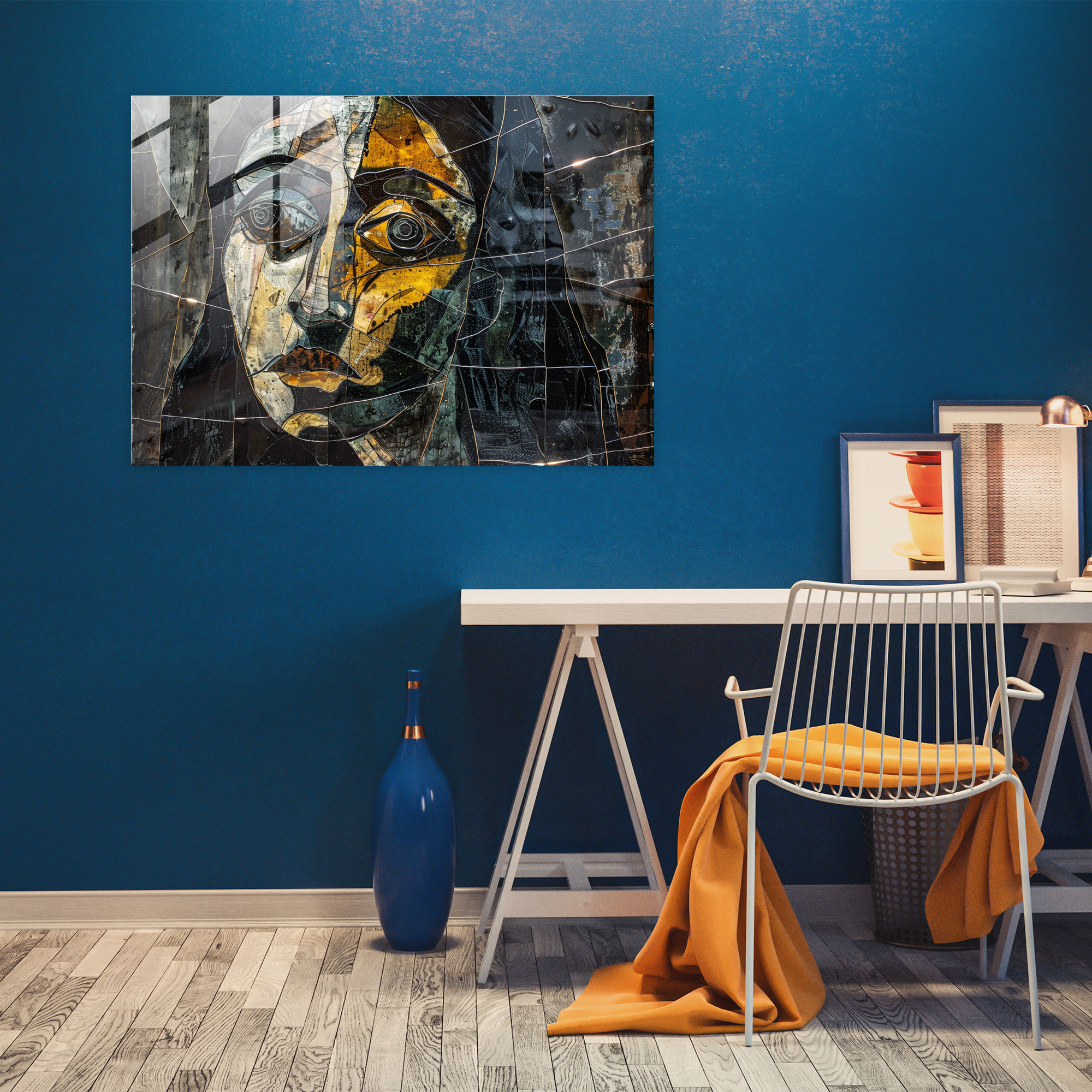 Pablo Picasso Glass Wall Art - Cubist Woman Portrait - Pablo Picasso, Glass Wall Art, Pablo Picasso, Cubist Portrait