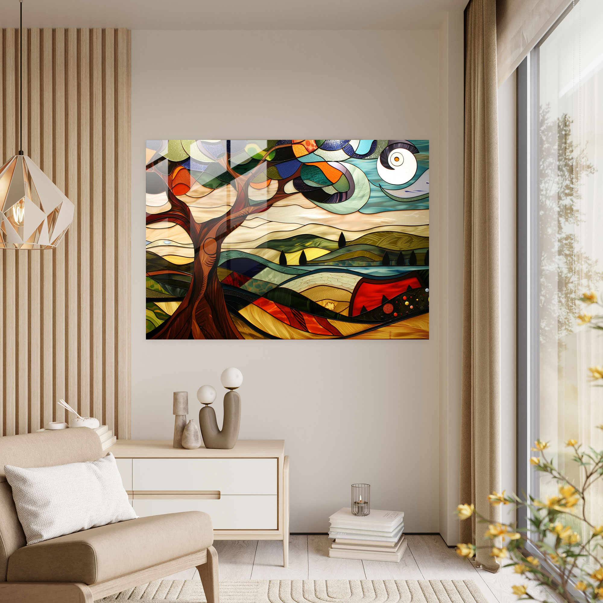 Pablo Picasso Glass Art - Surreal Landscape - Pablo Picasso, Glass Print, Pablo Picasso, Surreal Landscape