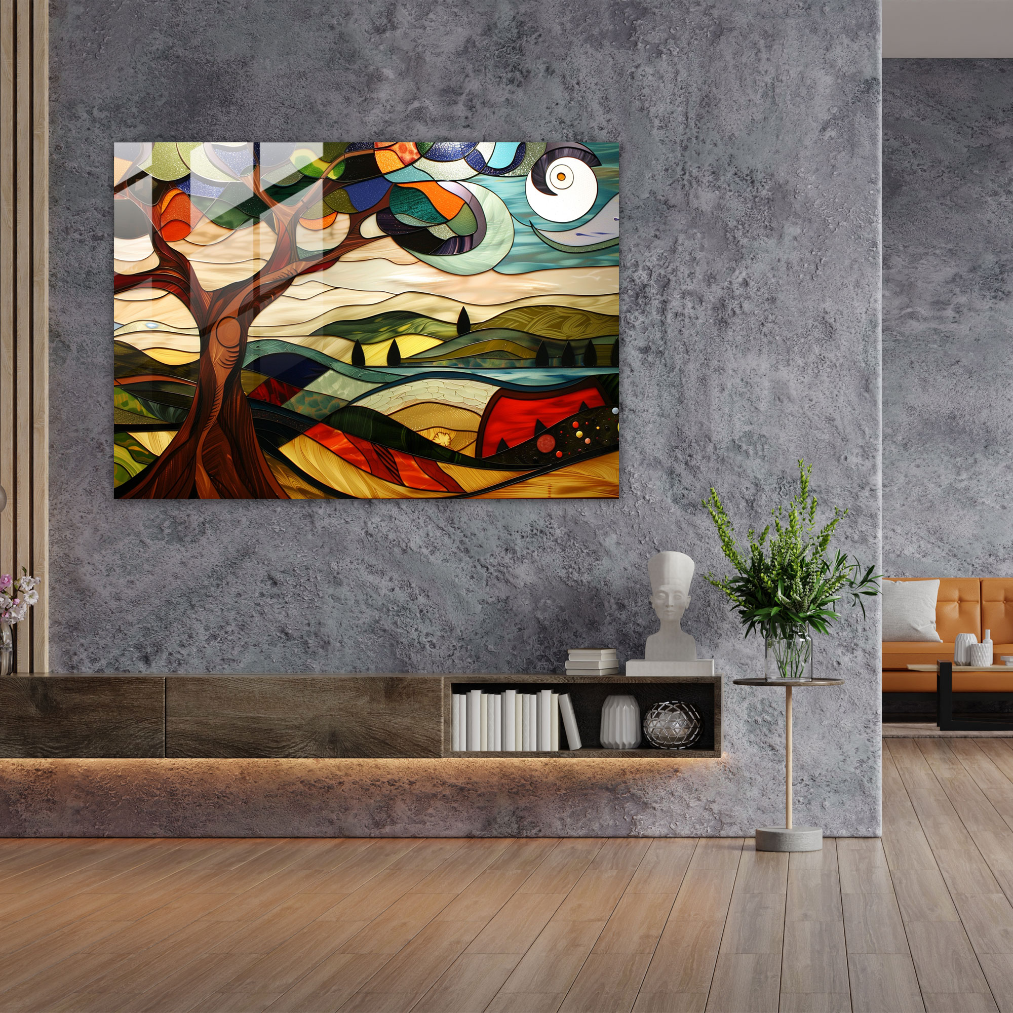 Pablo Picasso Glass Art - Surreal Landscape - Pablo Picasso, Glass Print, Pablo Picasso, Surreal Landscape