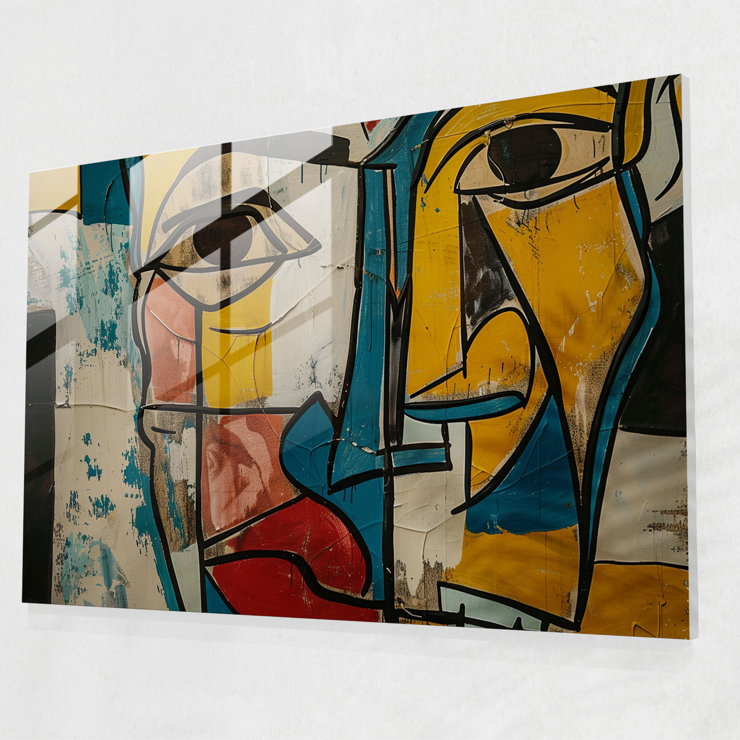 Pablo Picasso Glass Print - Abstract Portrait - Pablo Picasso, Wall Decoration, Glass Art, Glass Print
