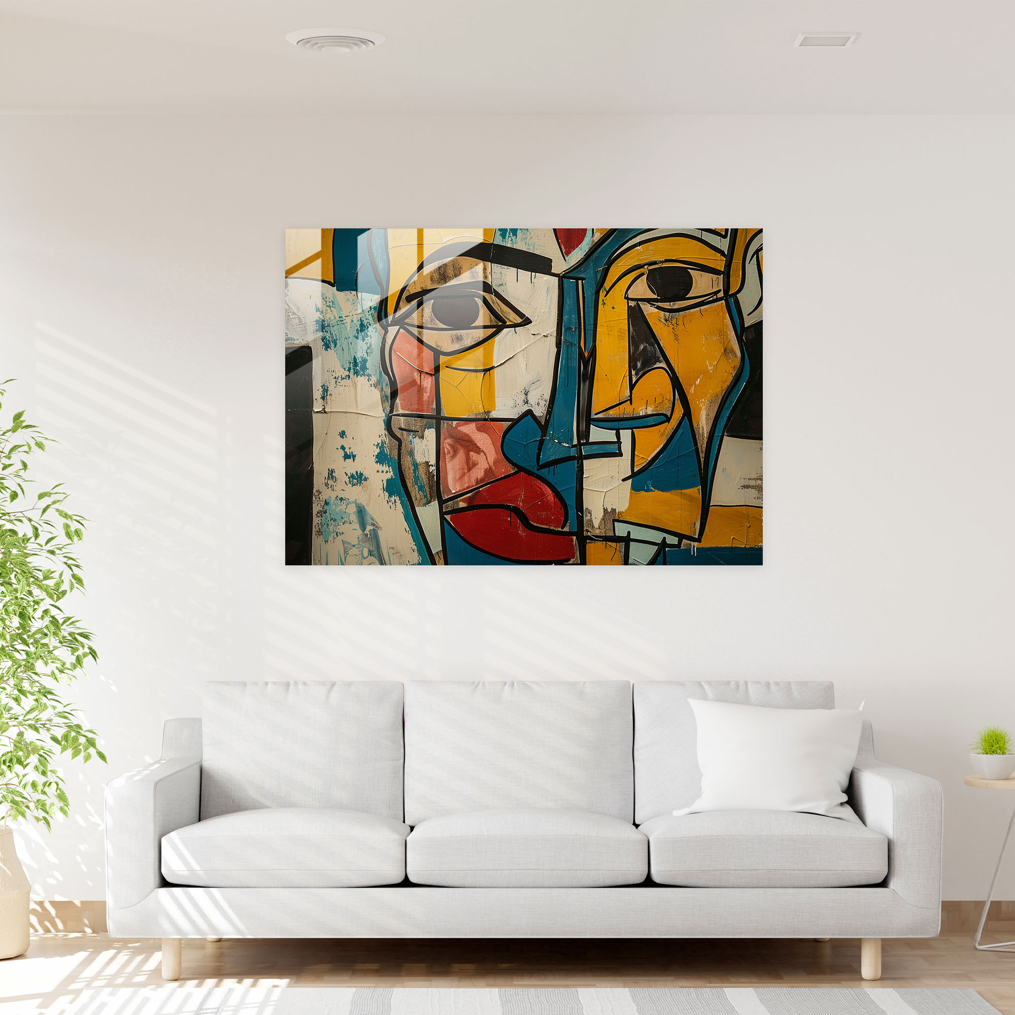 Pablo Picasso Glass Print - Abstract Portrait - Pablo Picasso, Wall Decoration, Glass Art, Glass Print