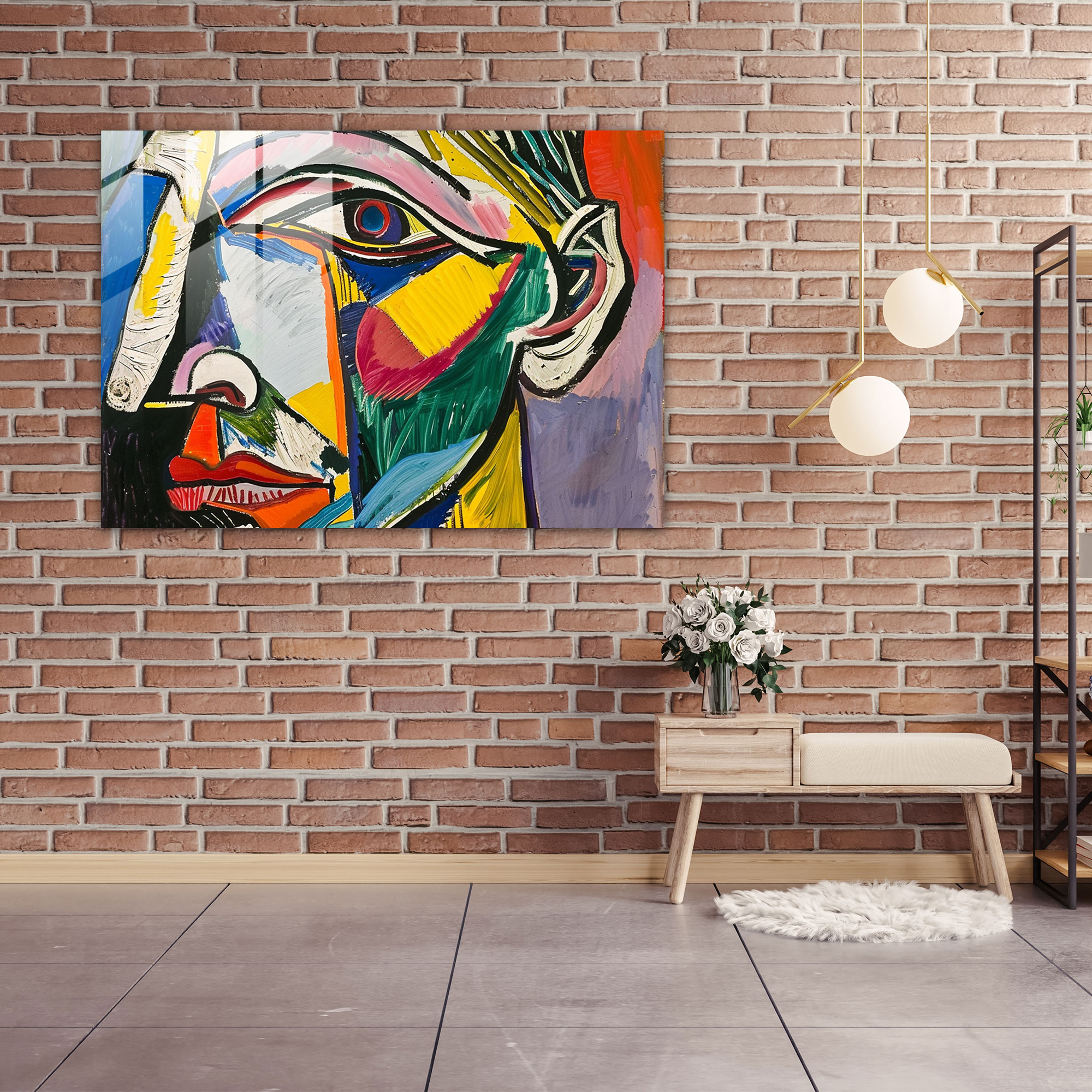 Self-Portrait Pablo Picasso Wall Decoration - Pablo Picasso, Modern Art, Glass Wall Art, Glass Art