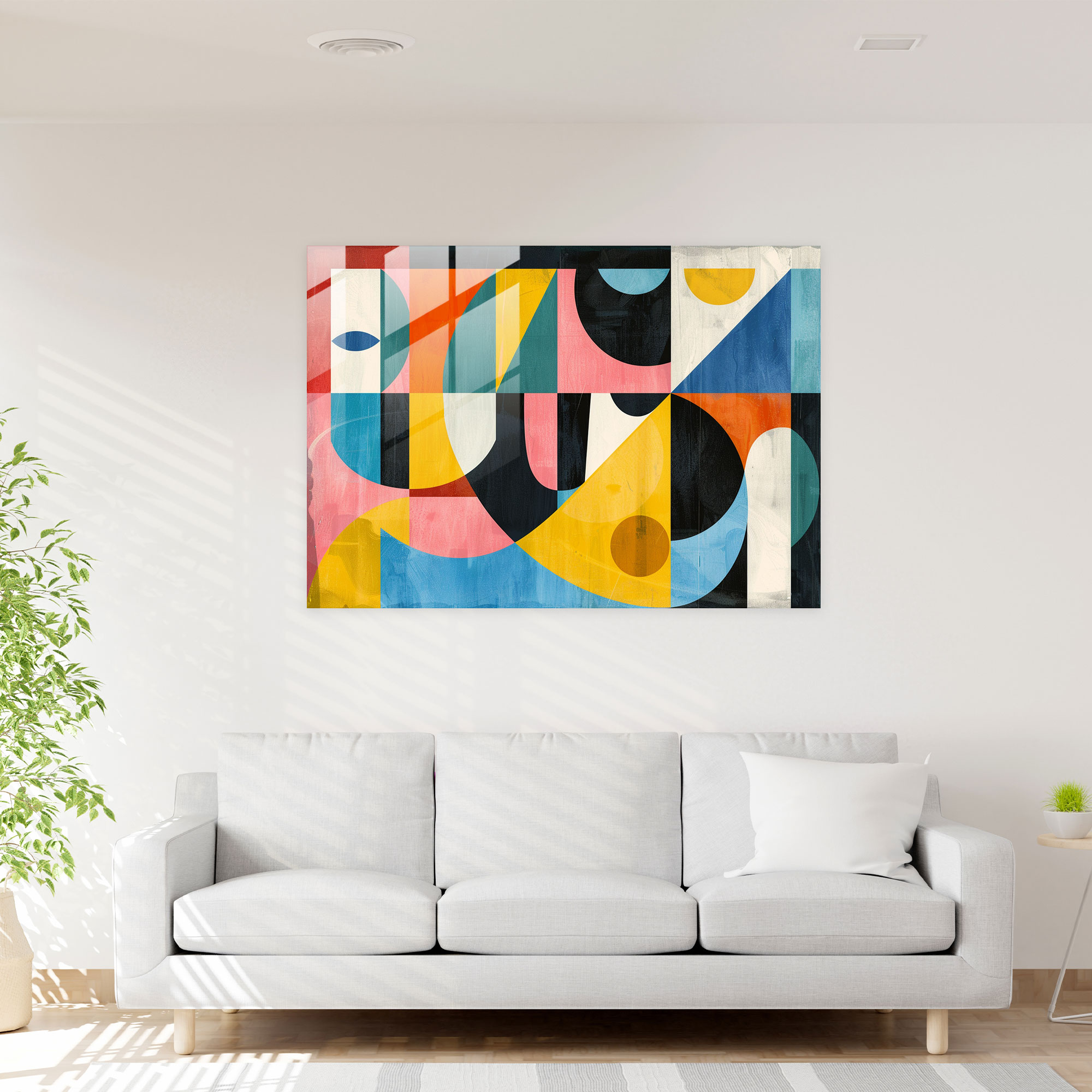 Pablo Picasso Glass Print - Geometric Shapes - Pablo Picasso, Modern Art, Pablo Picasso, Home Decoration