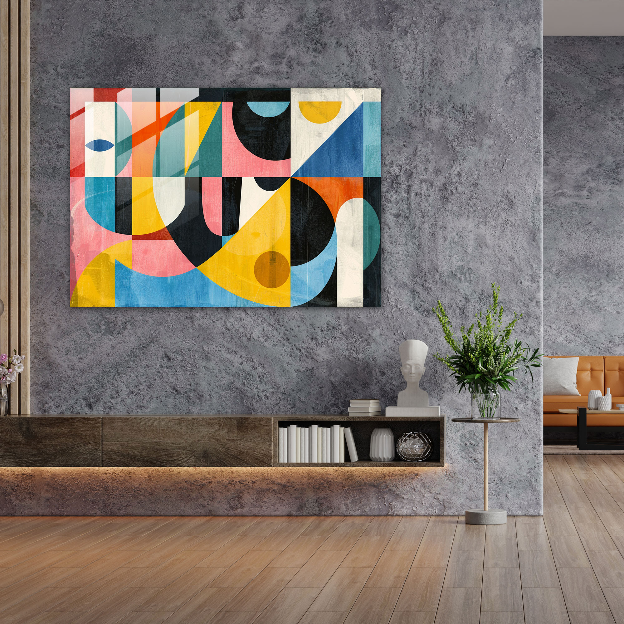 Pablo Picasso Glass Print - Geometric Shapes - Pablo Picasso, Modern Art, Pablo Picasso, Home Decoration
