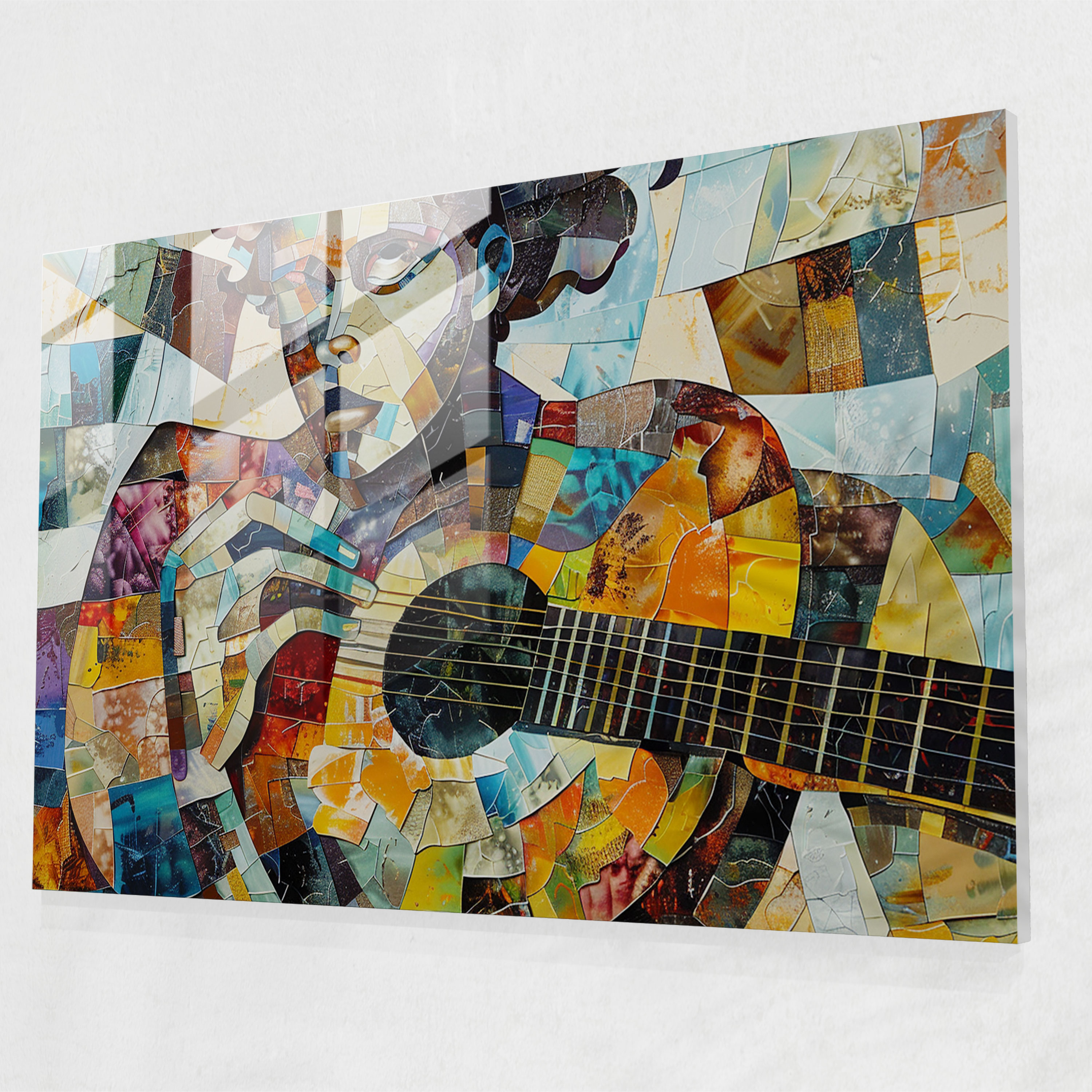 Pablo Picasso Glass Wall Art - Musician Portrait - Pablo Picasso, Glass Wall Art, Expressionism, Pablo Picasso