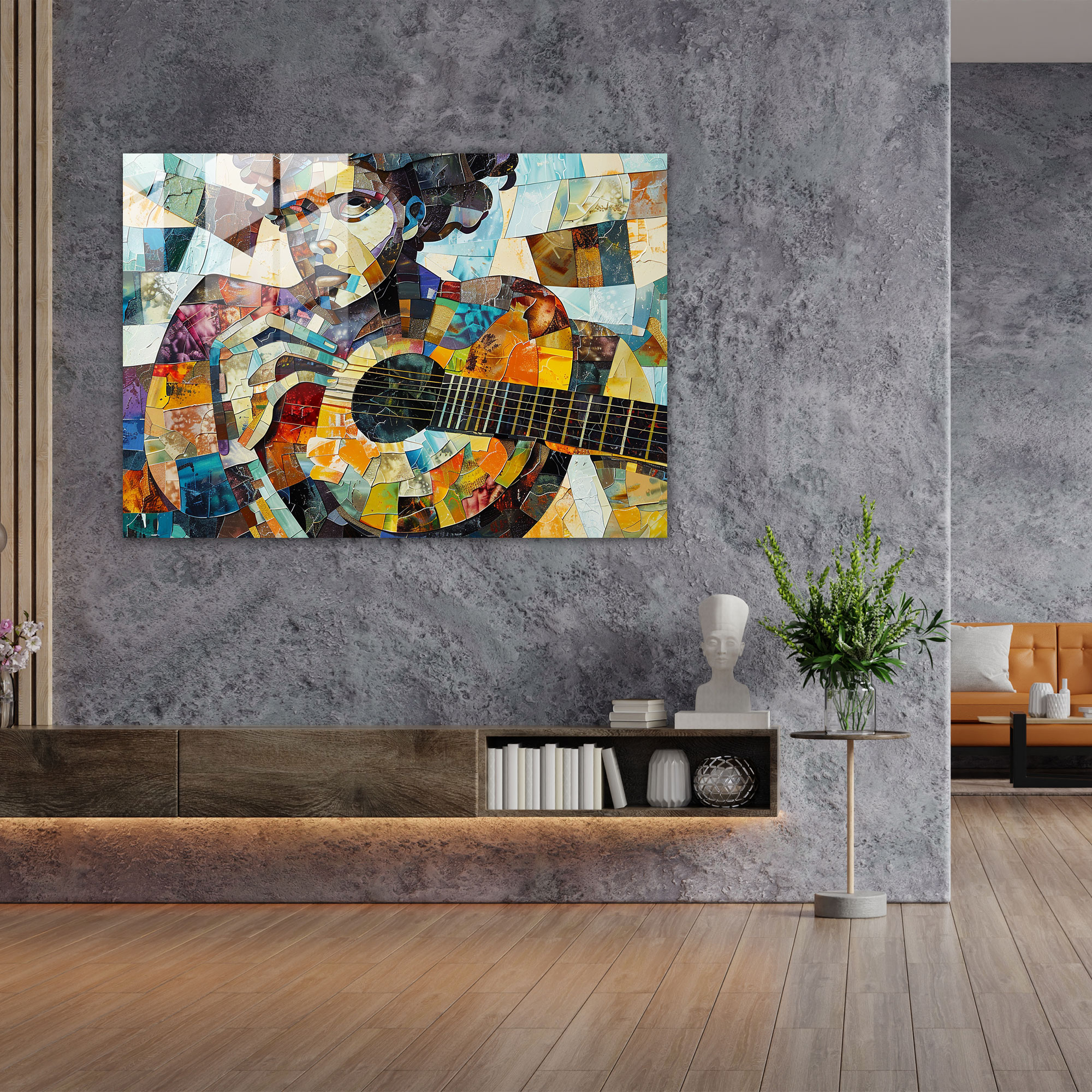 Pablo Picasso Glass Wall Art - Musician Portrait - Pablo Picasso, Glass Wall Art, Expressionism, Pablo Picasso