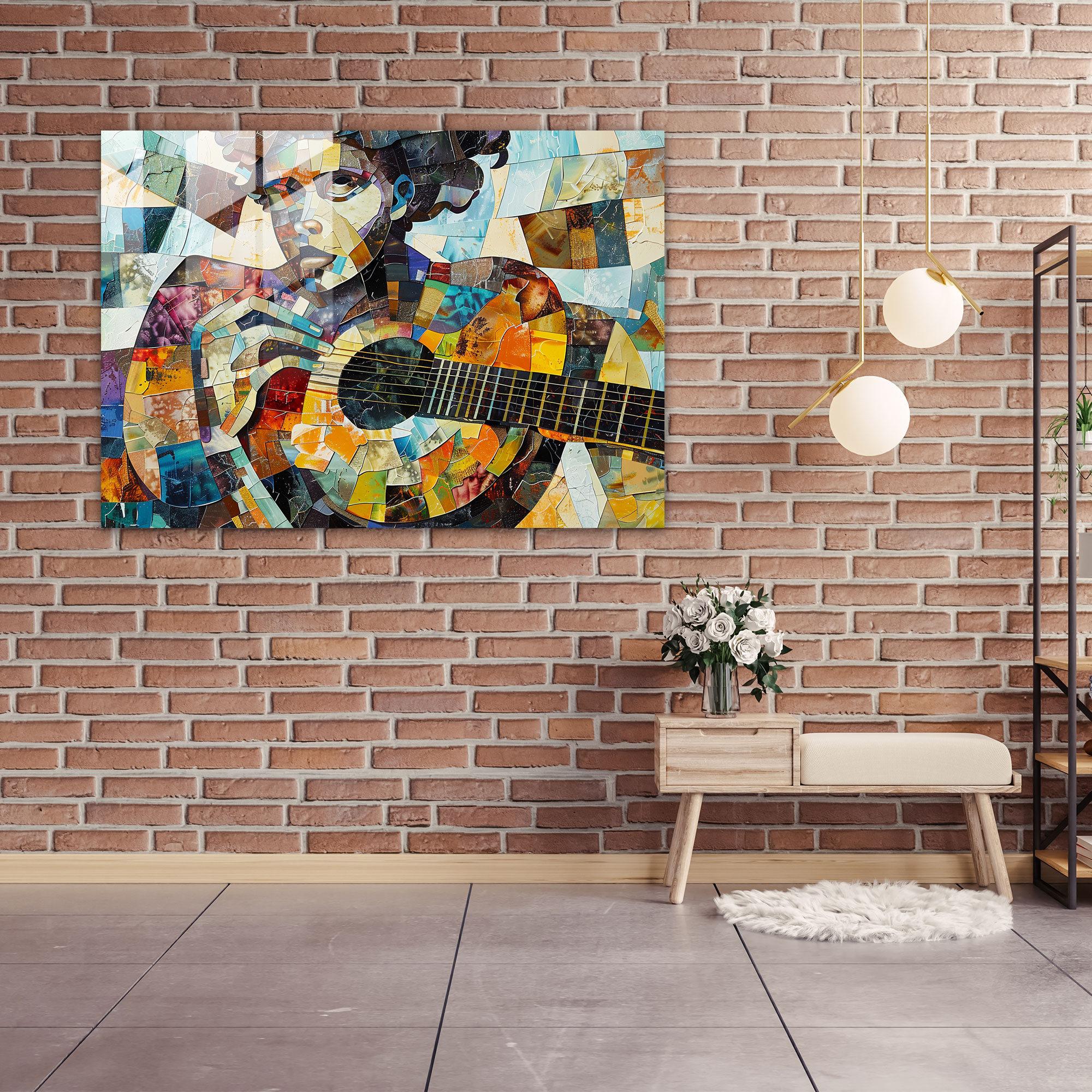 Pablo Picasso Glass Wall Art - Musician Portrait - Pablo Picasso, Glass Wall Art, Expressionism, Pablo Picasso