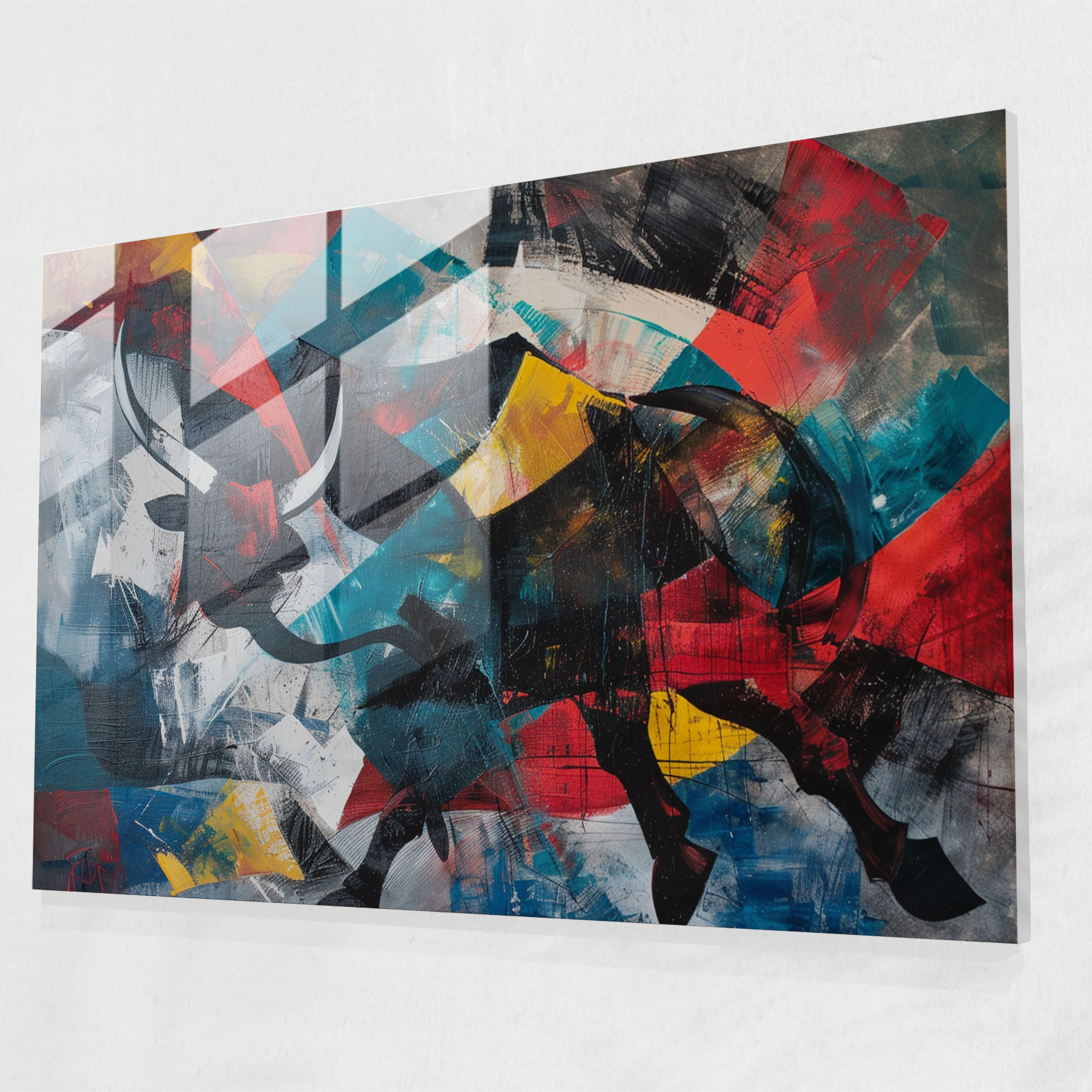 Pablo Picasso Glass Print - Bullfight Abstract - Pablo Picasso, Pablo Picasso, Bullfight, Drama
