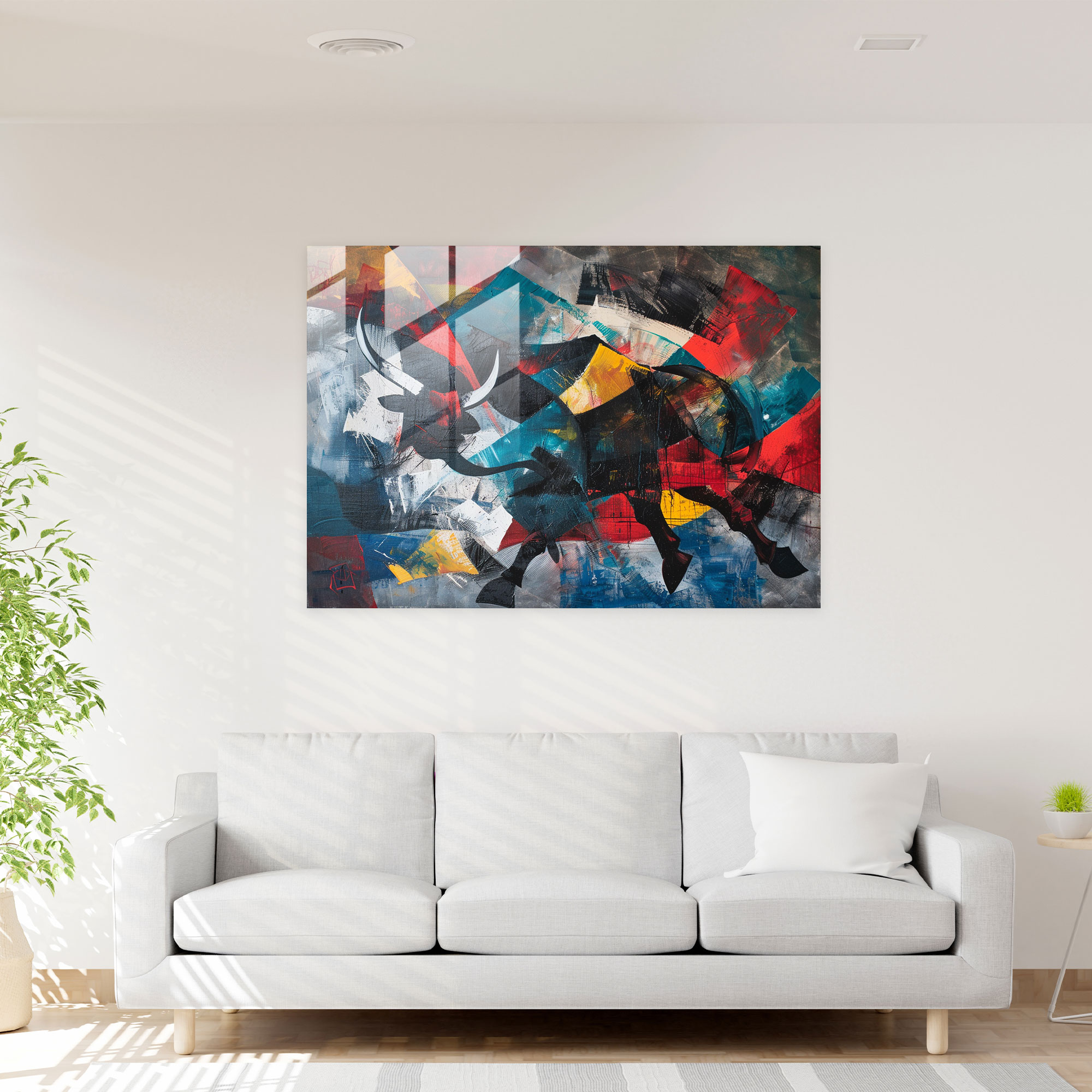 Pablo Picasso Glass Print - Bullfight Abstract - Pablo Picasso, Pablo Picasso, Bullfight, Drama