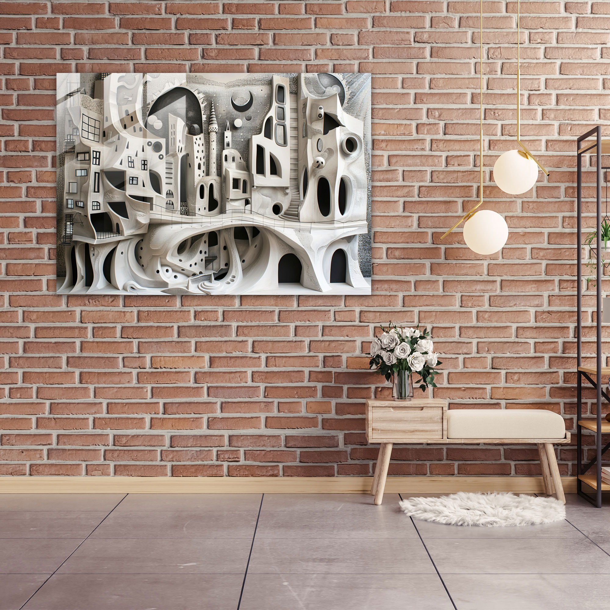 Pablo Picasso Glass Art - Surreal Cityscape - Pablo Picasso, Surrealism, Glass Art, Pablo Picasso