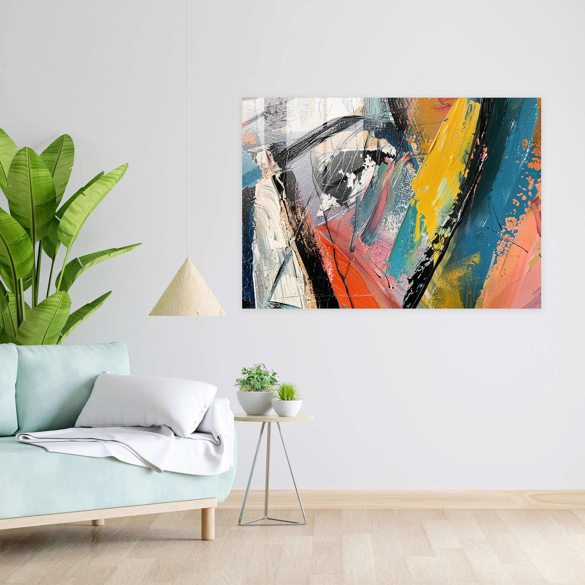 Pablo Picasso Home Decoration - Colorful Abstract Painting - Pablo Picasso, Pablo Picasso, Home Decoration, Glass Print
