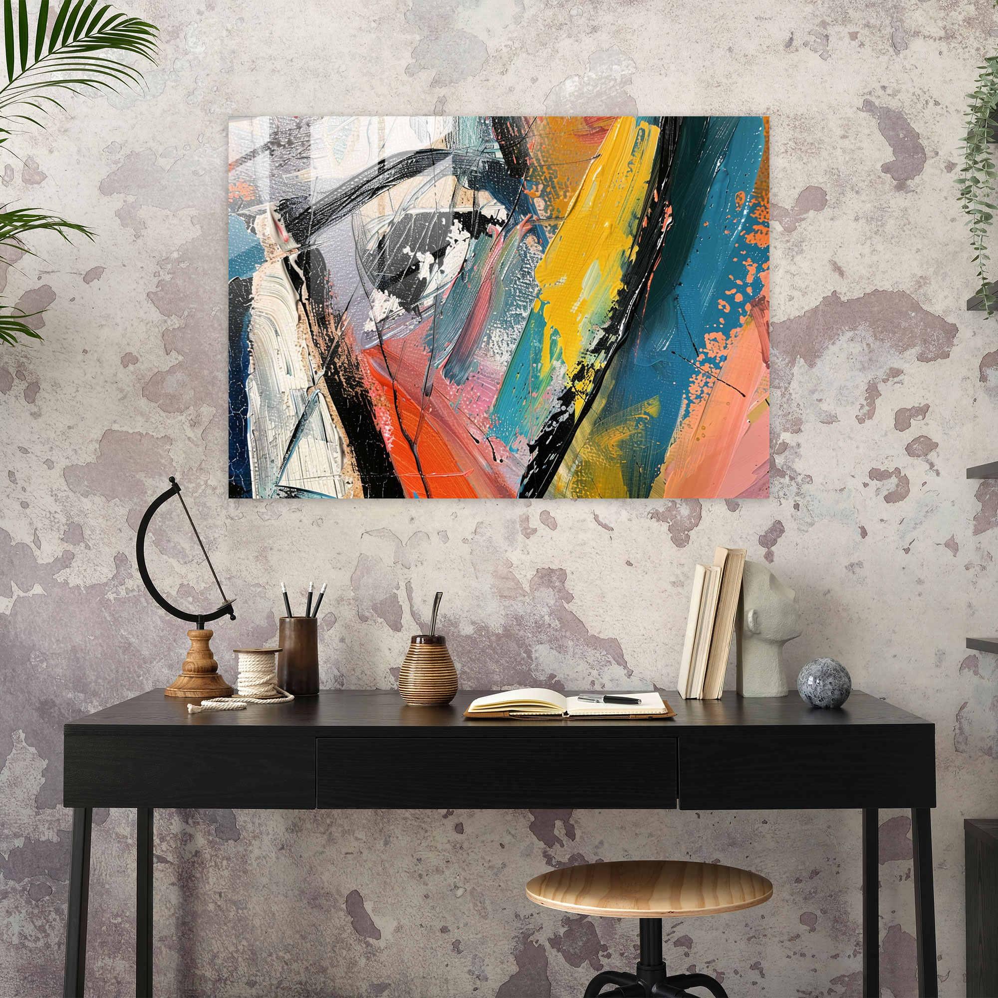 Pablo Picasso Home Decoration - Colorful Abstract Painting - Pablo Picasso, Pablo Picasso, Home Decoration, Glass Print