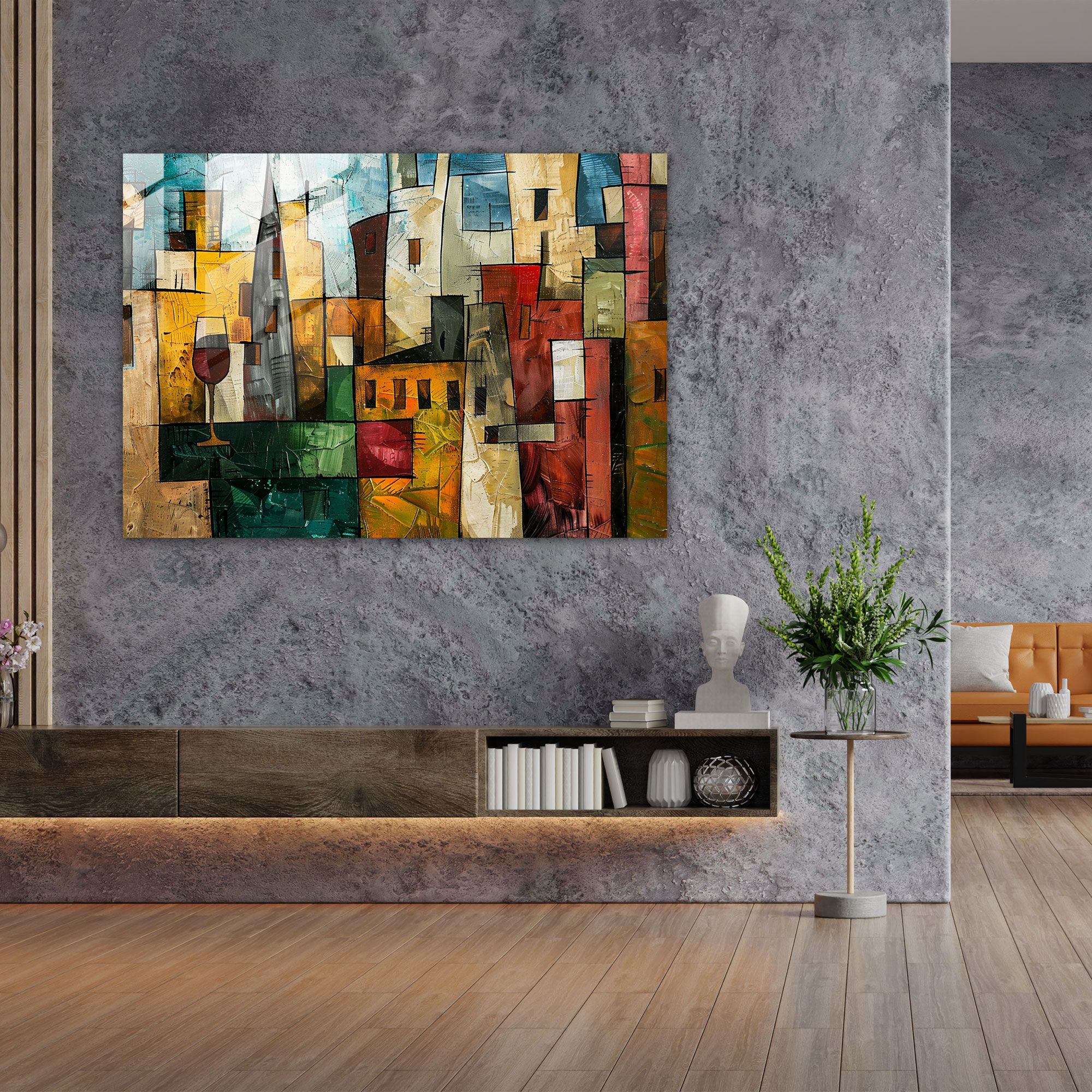 Pablo Picasso Home Decoration - Cubist Architectural Cityscape - Pablo Picasso, Pablo Picasso, Home Decoration, Architectural Elements