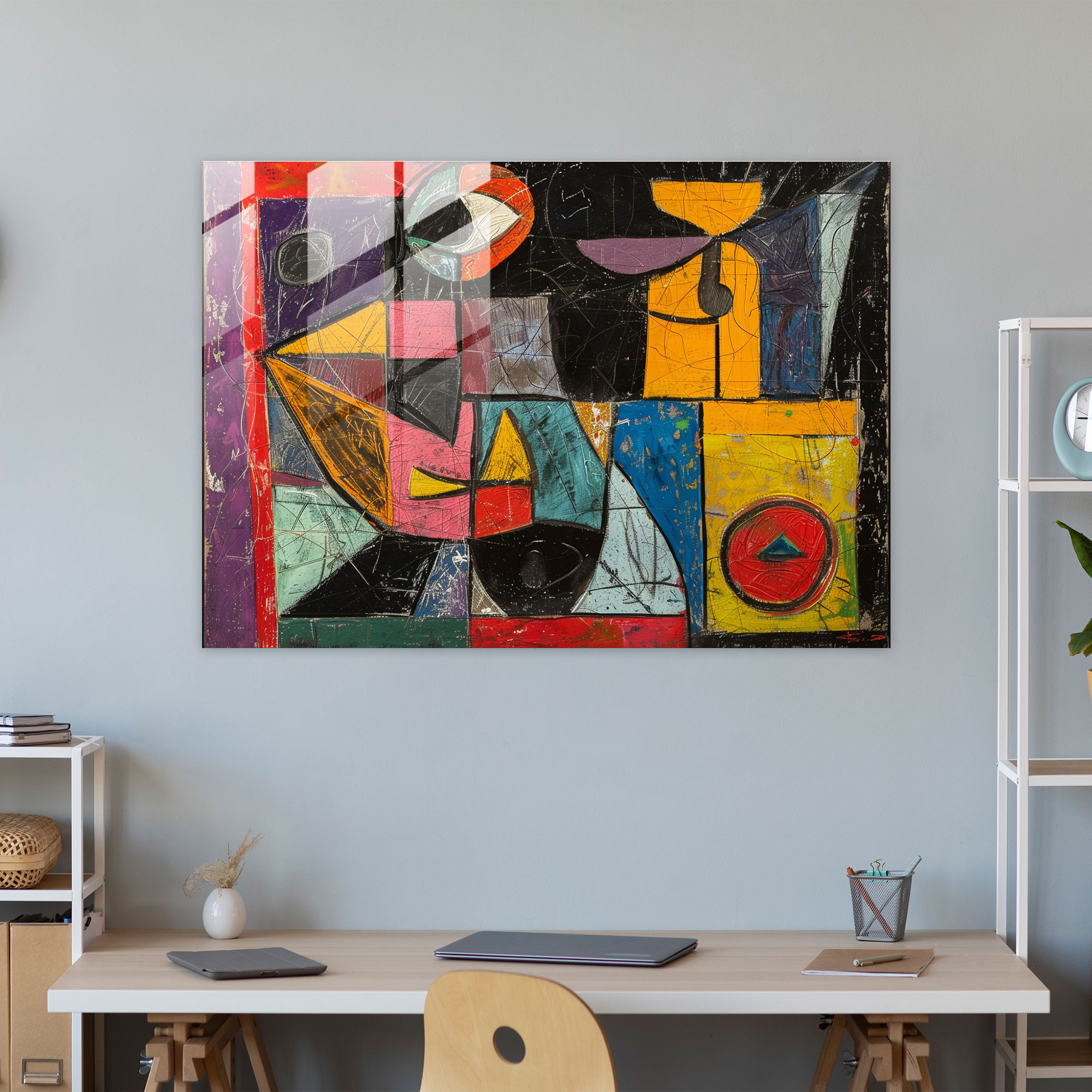 Pablo Picasso Glass Wall Art - Pablo Picasso, Glass Wall Art, Pablo Picasso, Vibrant Colors