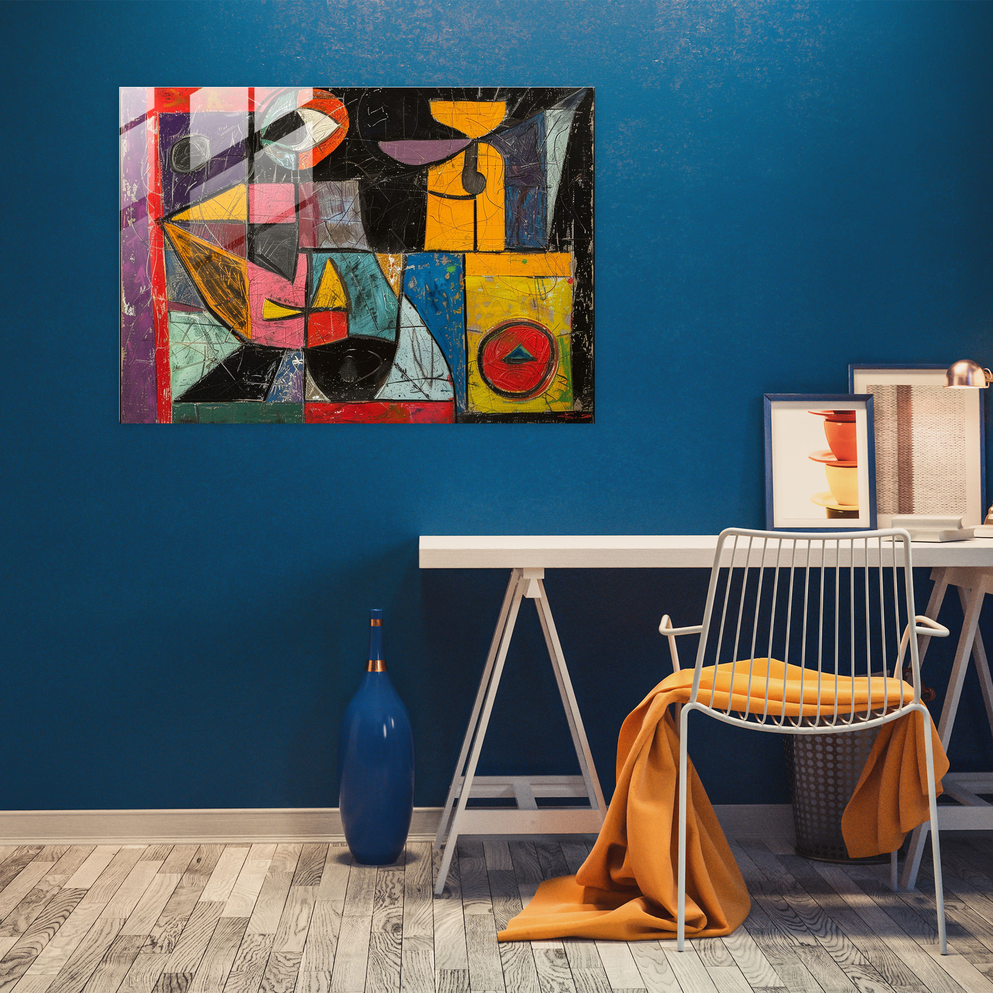 Pablo Picasso Glass Wall Art - Pablo Picasso, Glass Wall Art, Pablo Picasso, Vibrant Colors