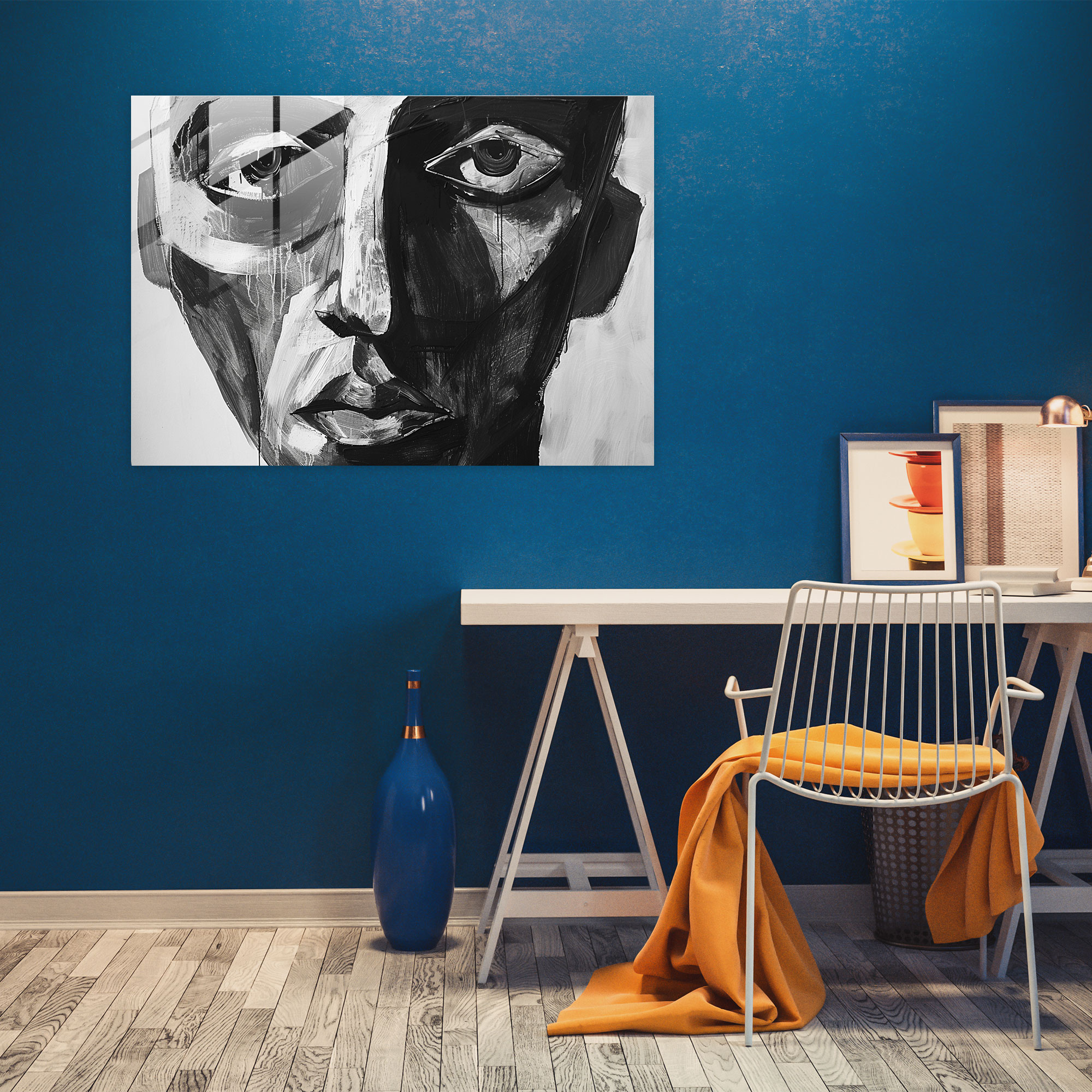 Pablo Picasso Modern Art Glass Print - Pablo Picasso, Exaggerated Features, Glass Print, Modern Art