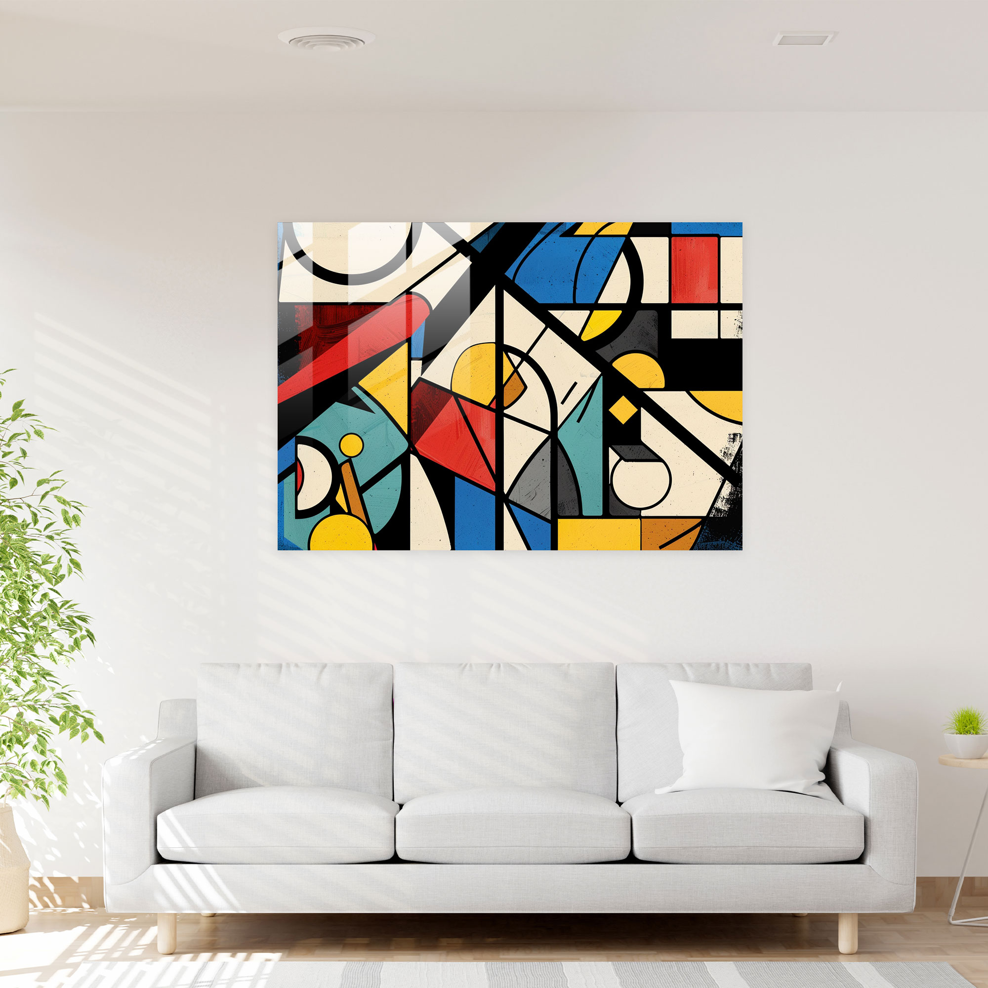 Pablo Picasso Glass Art - Pablo Picasso, Geometric Composition, Glass Art, Pablo Picasso