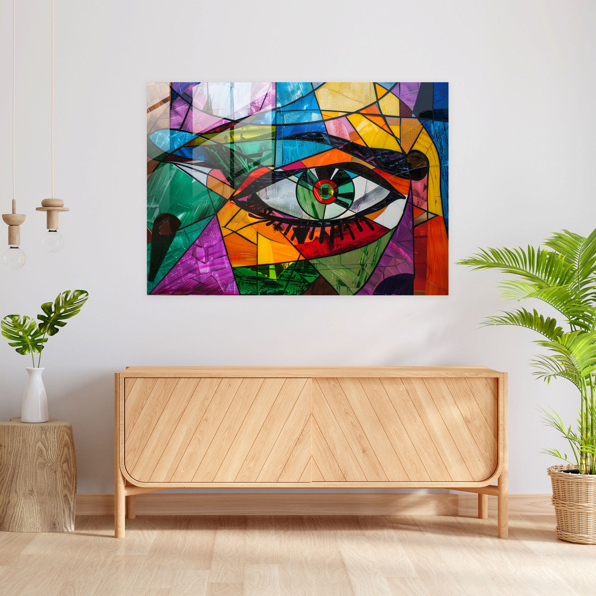 Colorful Cubism Pablo Picasso Glass Wall Art - Pablo Picasso, Home Decoration, Modern Art, Glass Wall Art