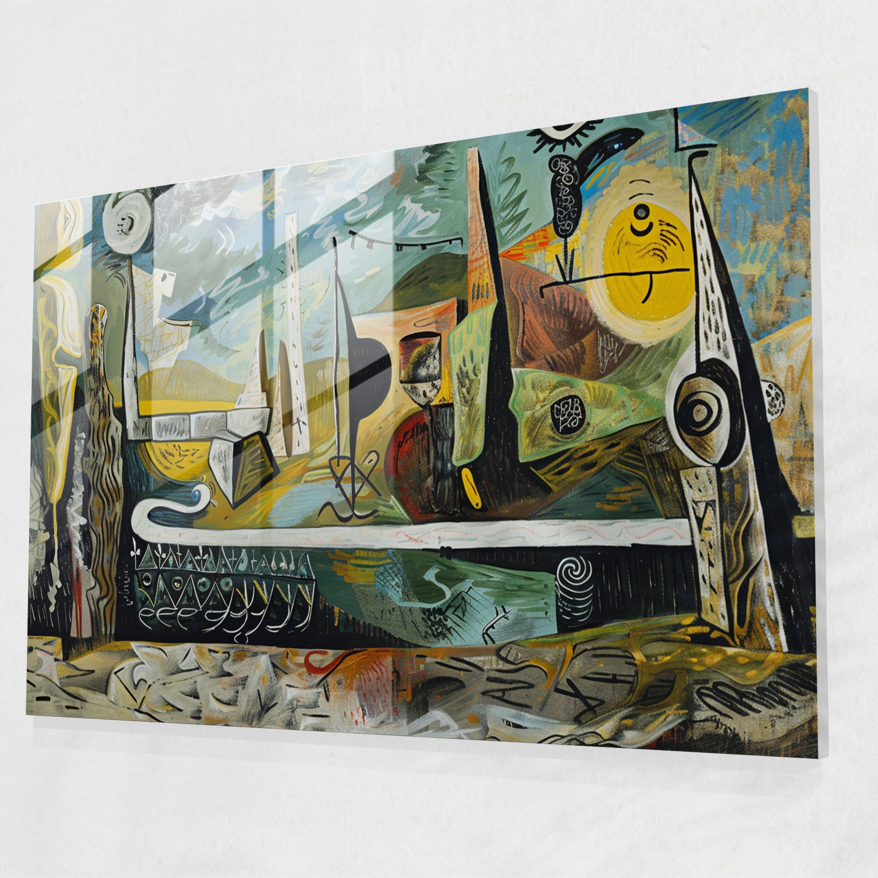 Pablo Picasso Surrealistic Glass Print - Pablo Picasso, Modern Art, Wall Decoration, Glass Art