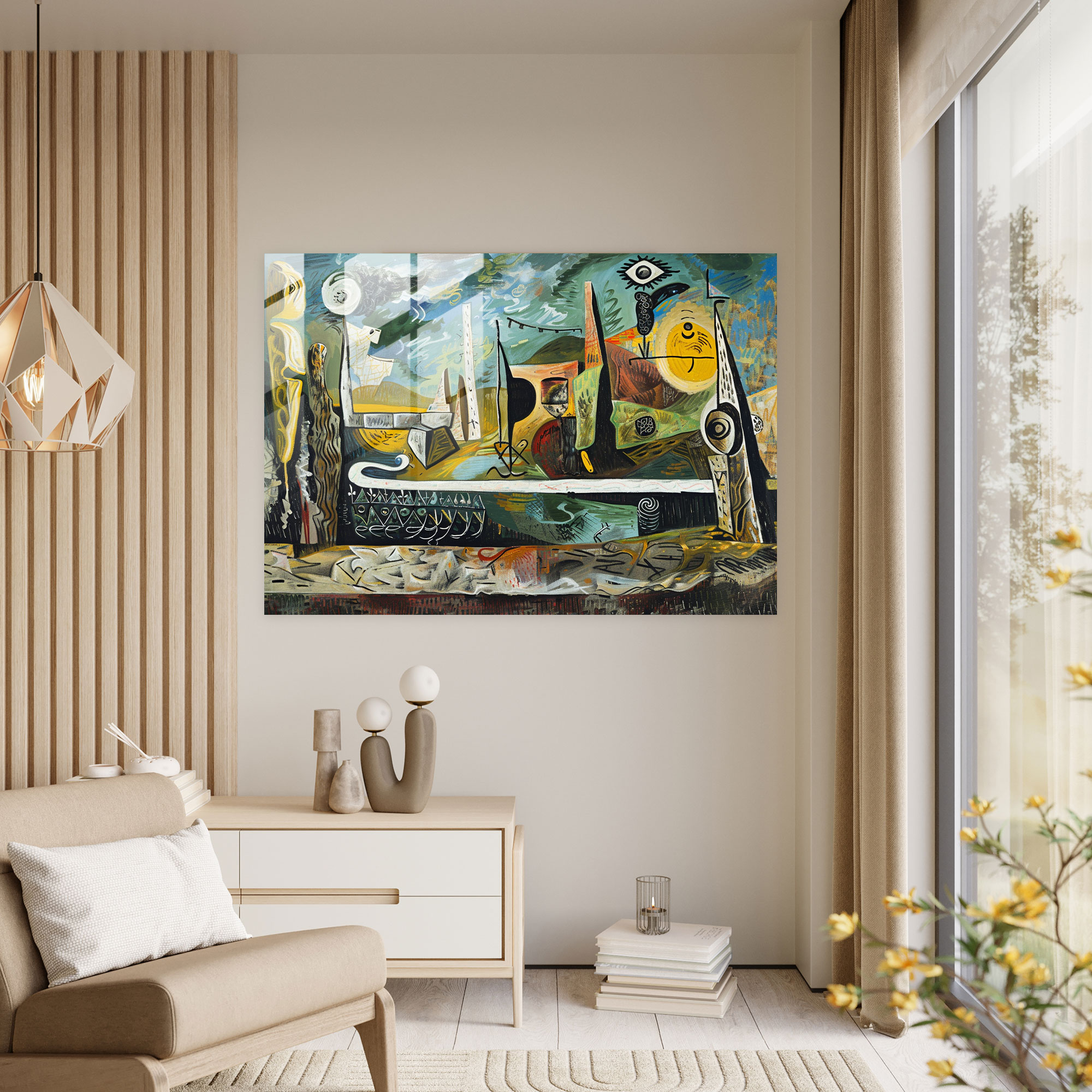 Pablo Picasso Surrealistic Glass Print - Pablo Picasso, Modern Art, Wall Decoration, Glass Art