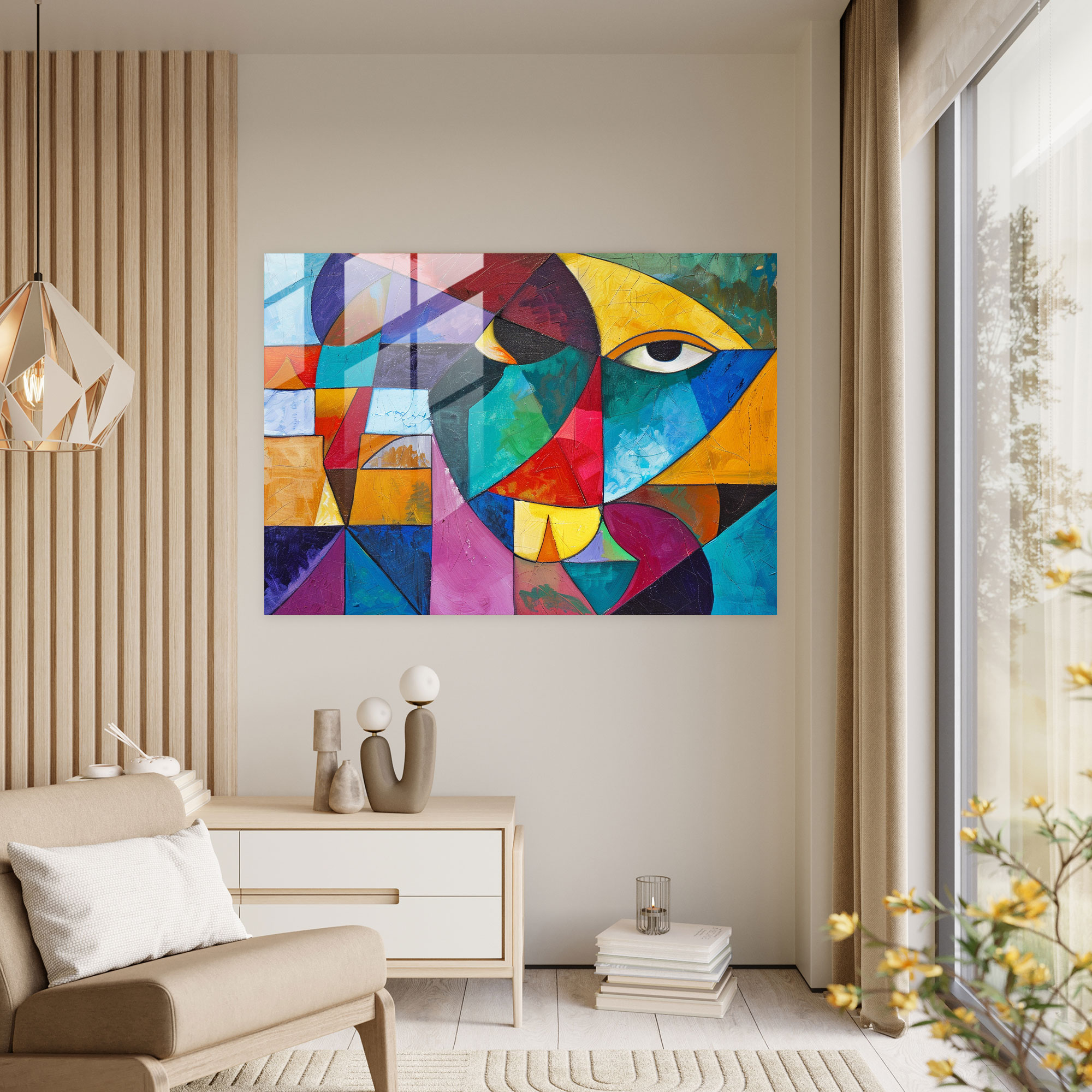 Geometric Glass Wall Art By Pablo Picasso - Pablo Picasso, Modern Art, Wall Decoration, Glass Wall Art