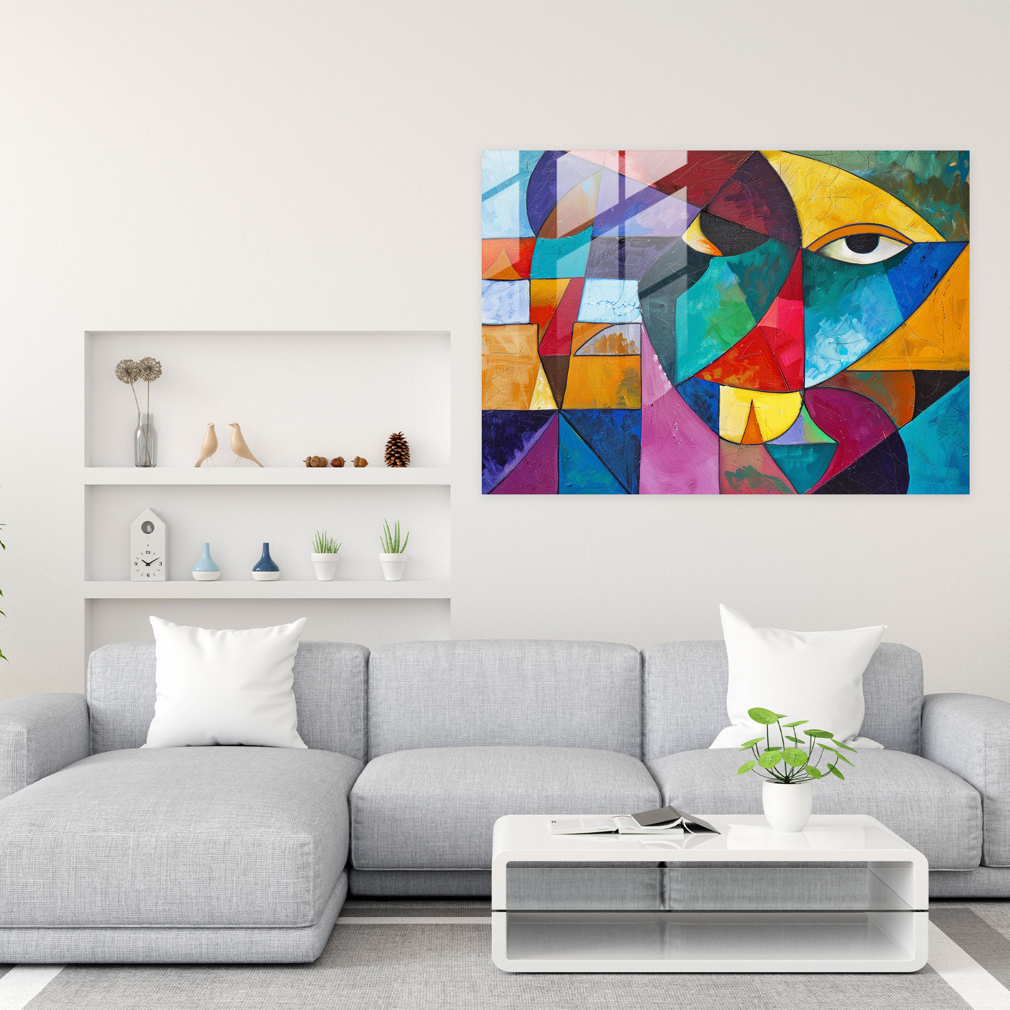 Geometric Glass Wall Art By Pablo Picasso - Pablo Picasso, Modern Art, Wall Decoration, Glass Wall Art