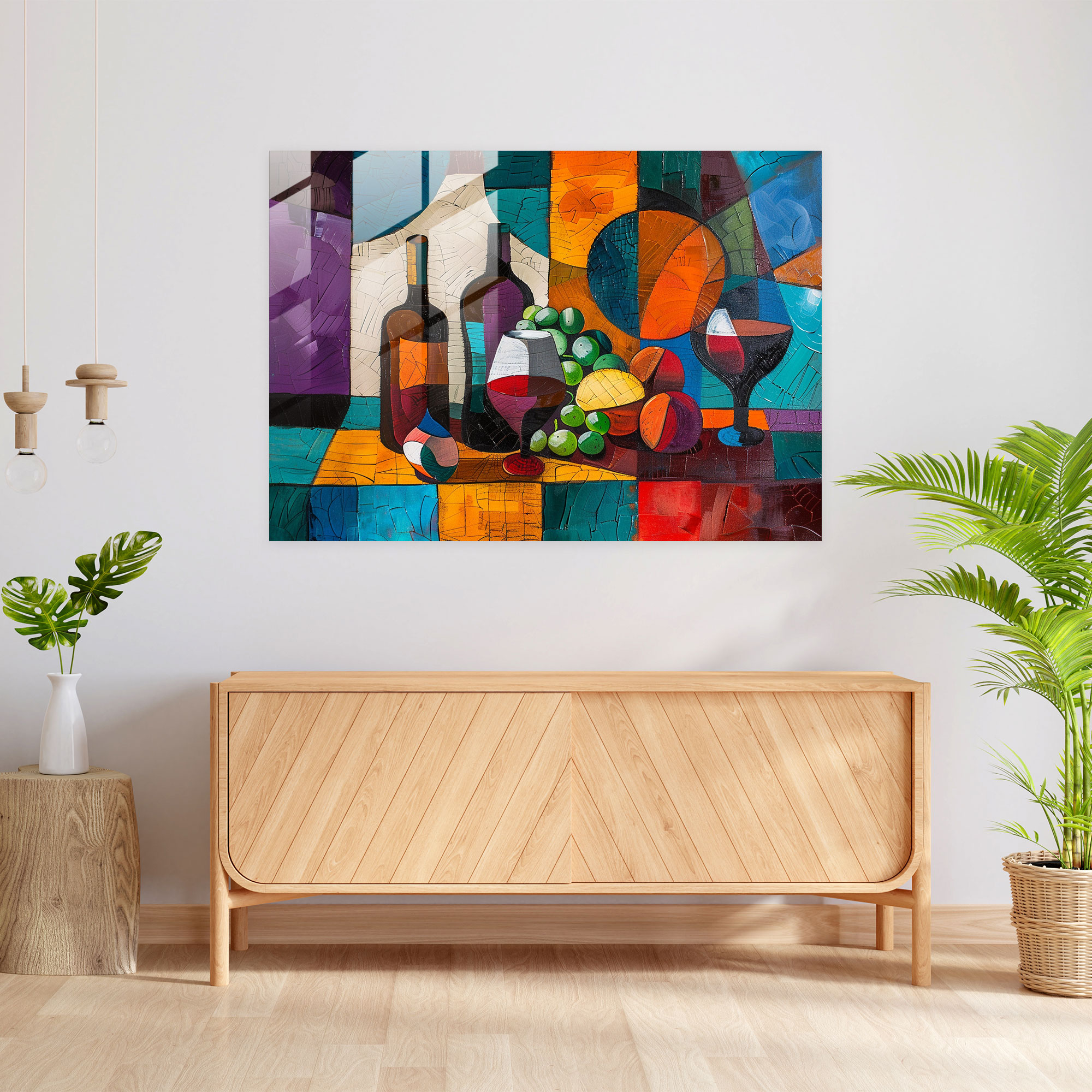 Cubist Glass Art Print Home Decoration By Pablo Picasso - Pablo Picasso, Home Decoration, Glass Art, Modern Art