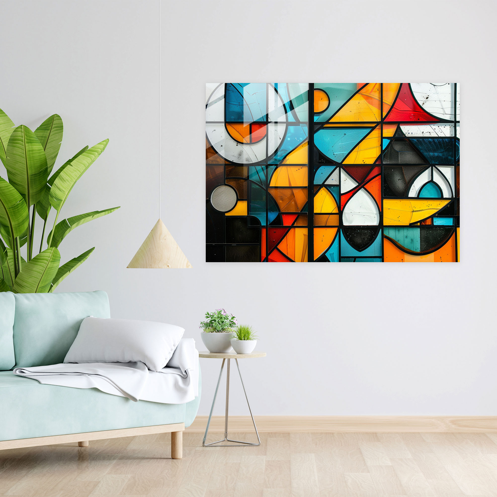 Pablo Picasso Glass Wall Art - Abstract Geometric Shapes - Pablo Picasso, Geometric Shapes, Glass Wall Art, Wall Decoration