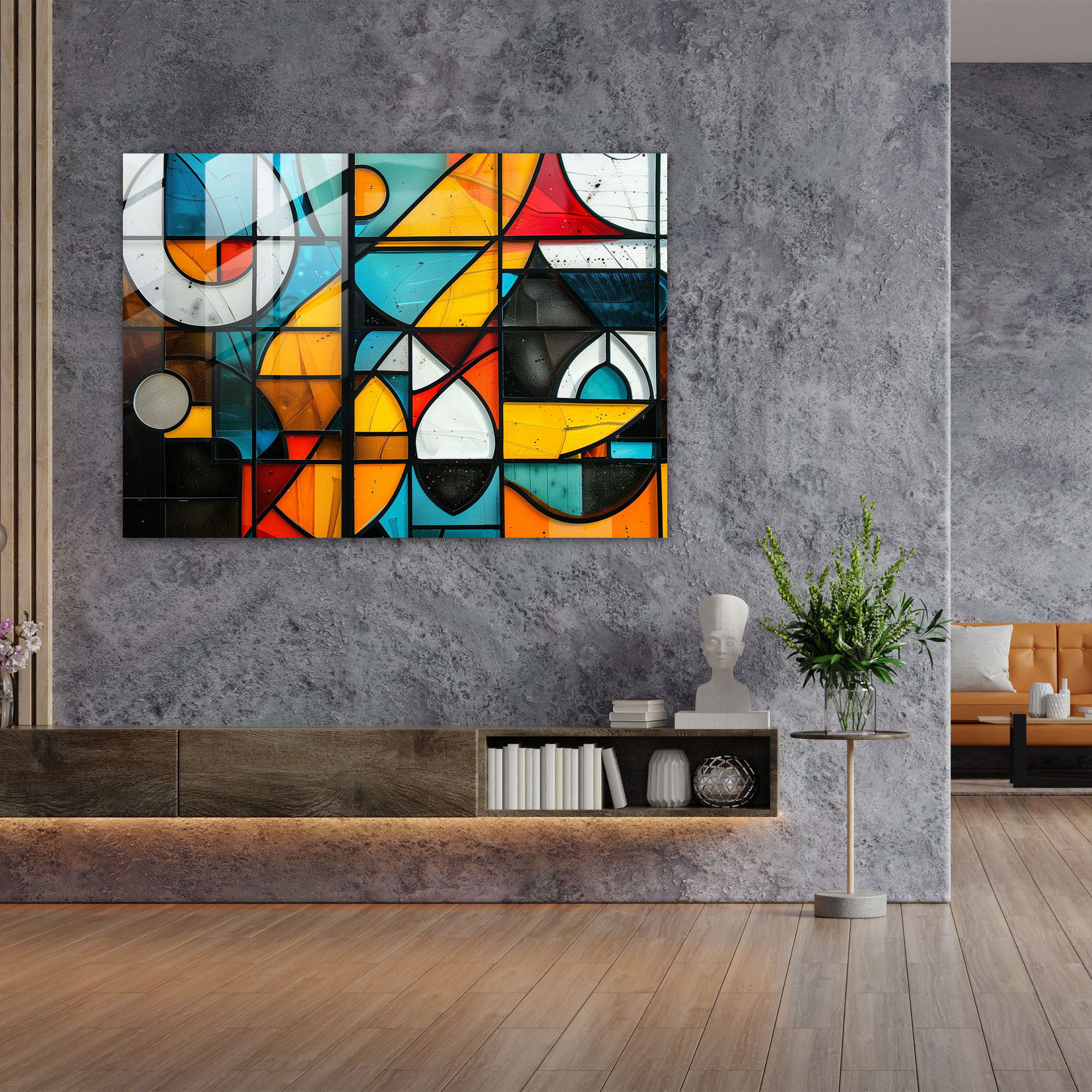Pablo Picasso Glass Wall Art - Abstract Geometric Shapes - Pablo Picasso, Geometric Shapes, Glass Wall Art, Wall Decoration