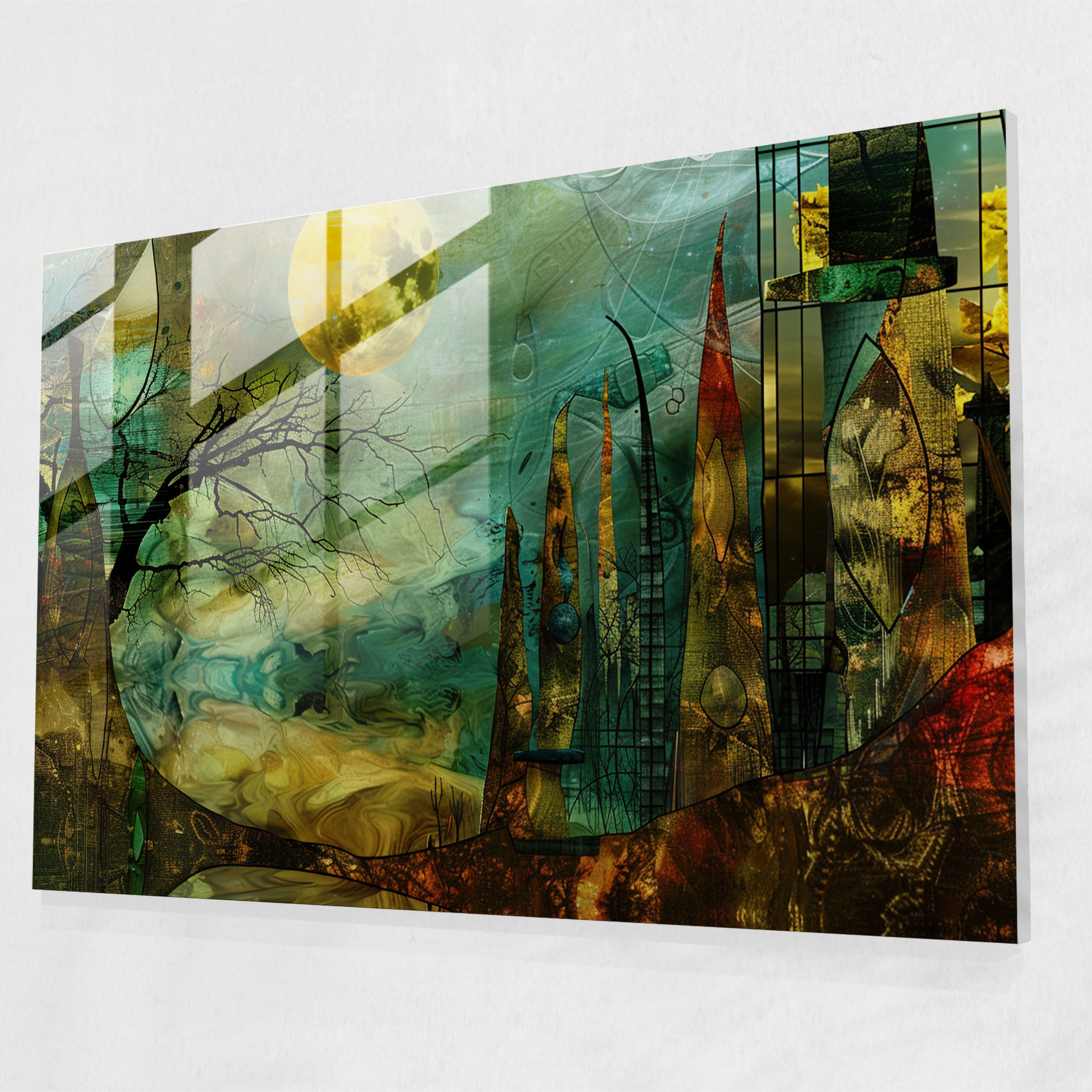 Pablo Picasso Glass Print - Surrealistic Landscape - Pablo Picasso, Glass Print, Landscape, Wall Decoration