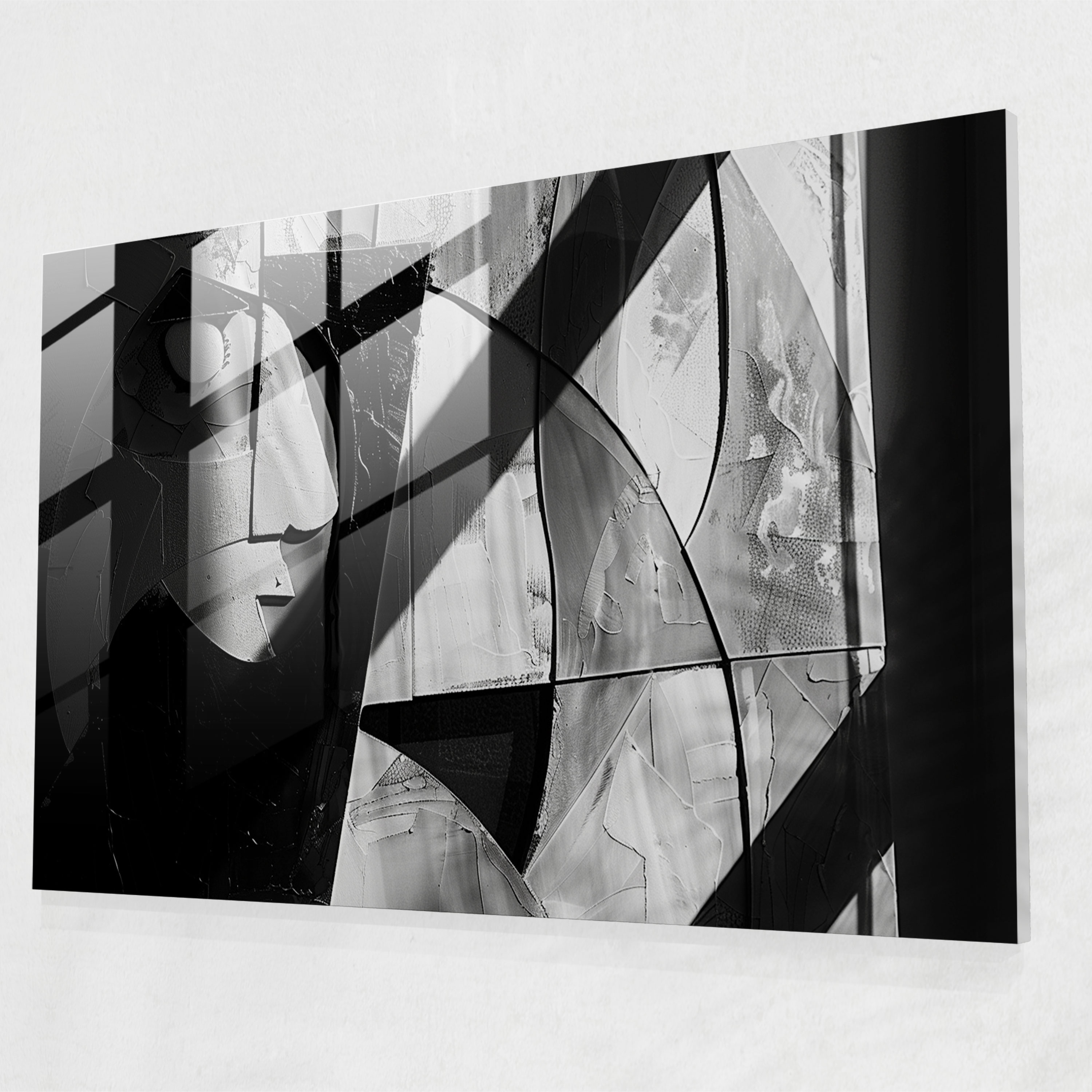 Pablo Picasso Glass Wall Art - Monochrome Abstract Composition - Pablo Picasso, Monochrome Art, Glass Wall Art, Pablo Picasso