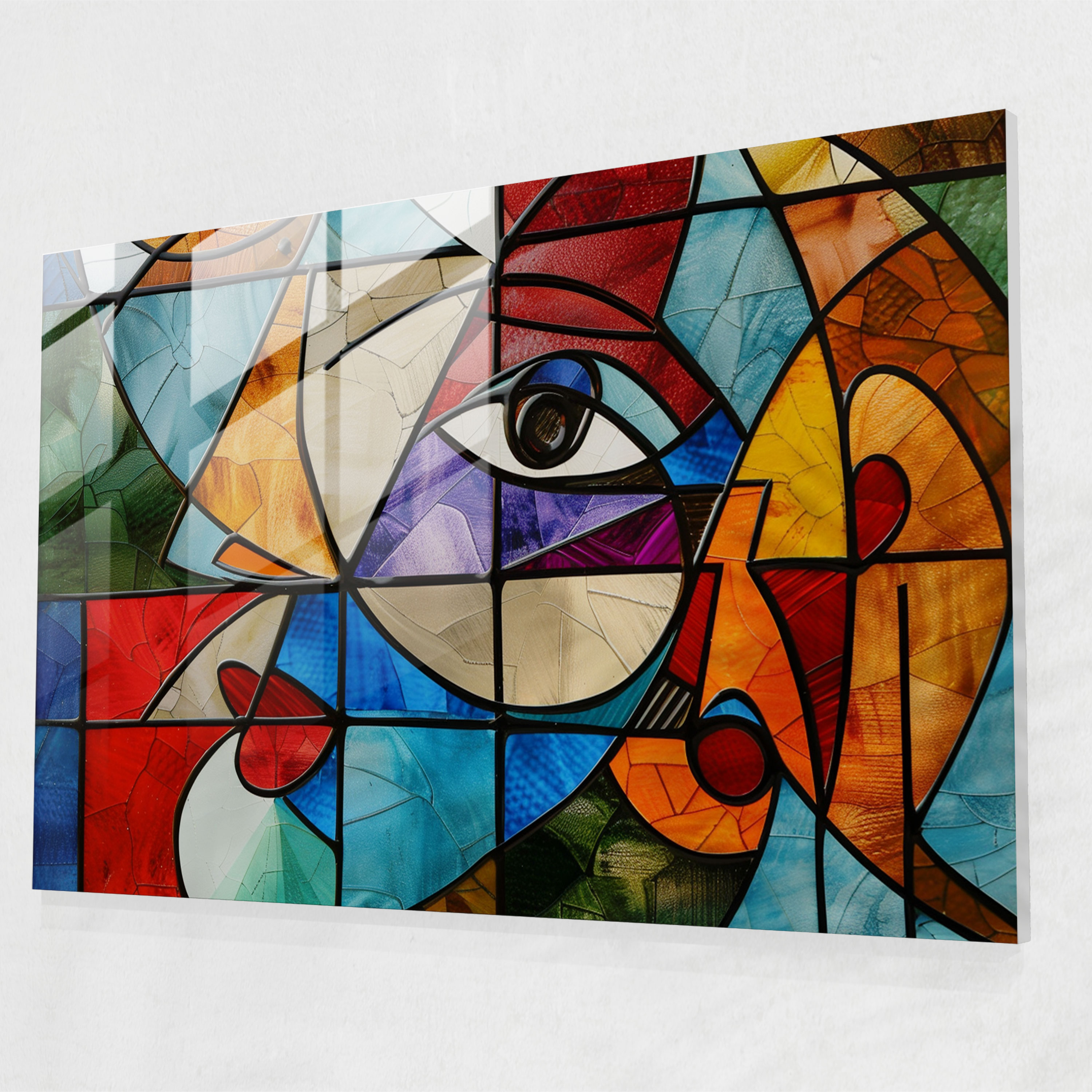 Pablo Picasso Abstract Geometric Glass Print - Pablo Picasso, Modern Art, Glass Wall Art, Home Decoration