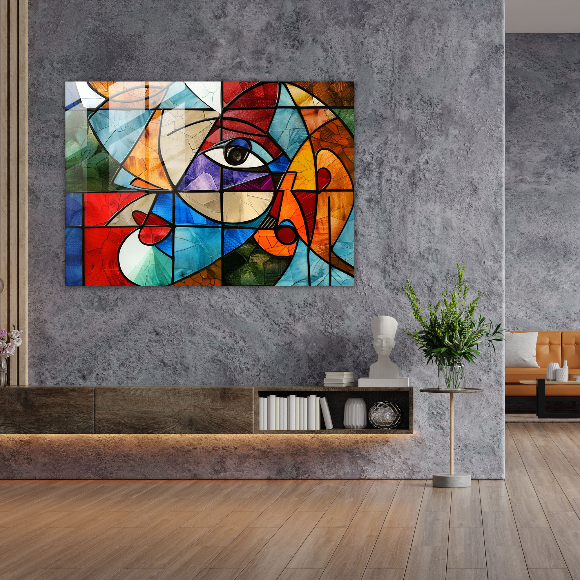 Pablo Picasso Abstract Geometric Glass Print - Pablo Picasso, Modern Art, Glass Wall Art, Home Decoration