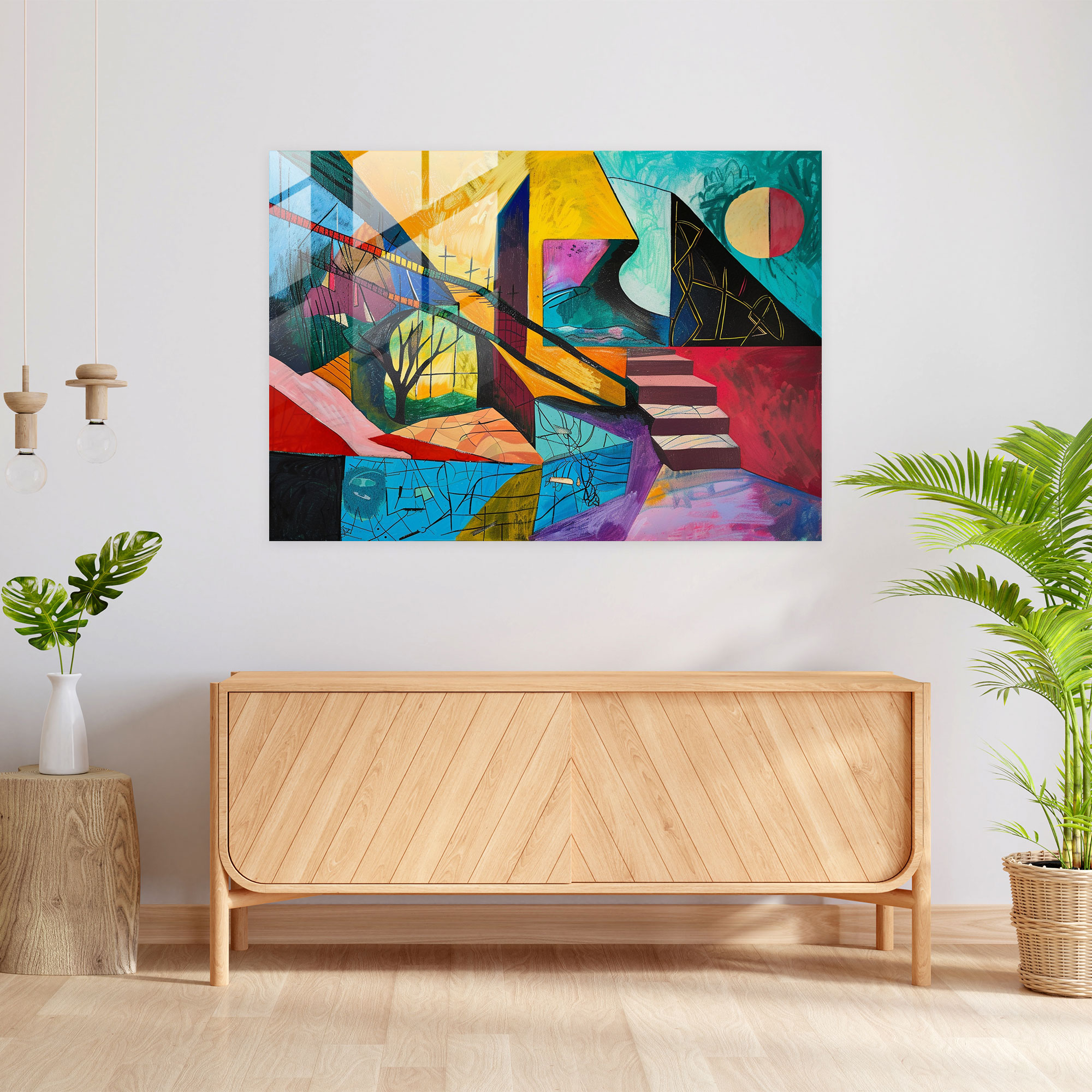 Pablo Picasso Surrealistic Landscape Home Decoration - Pablo Picasso, Modern Art, Home Decoration, Glass Wall Art