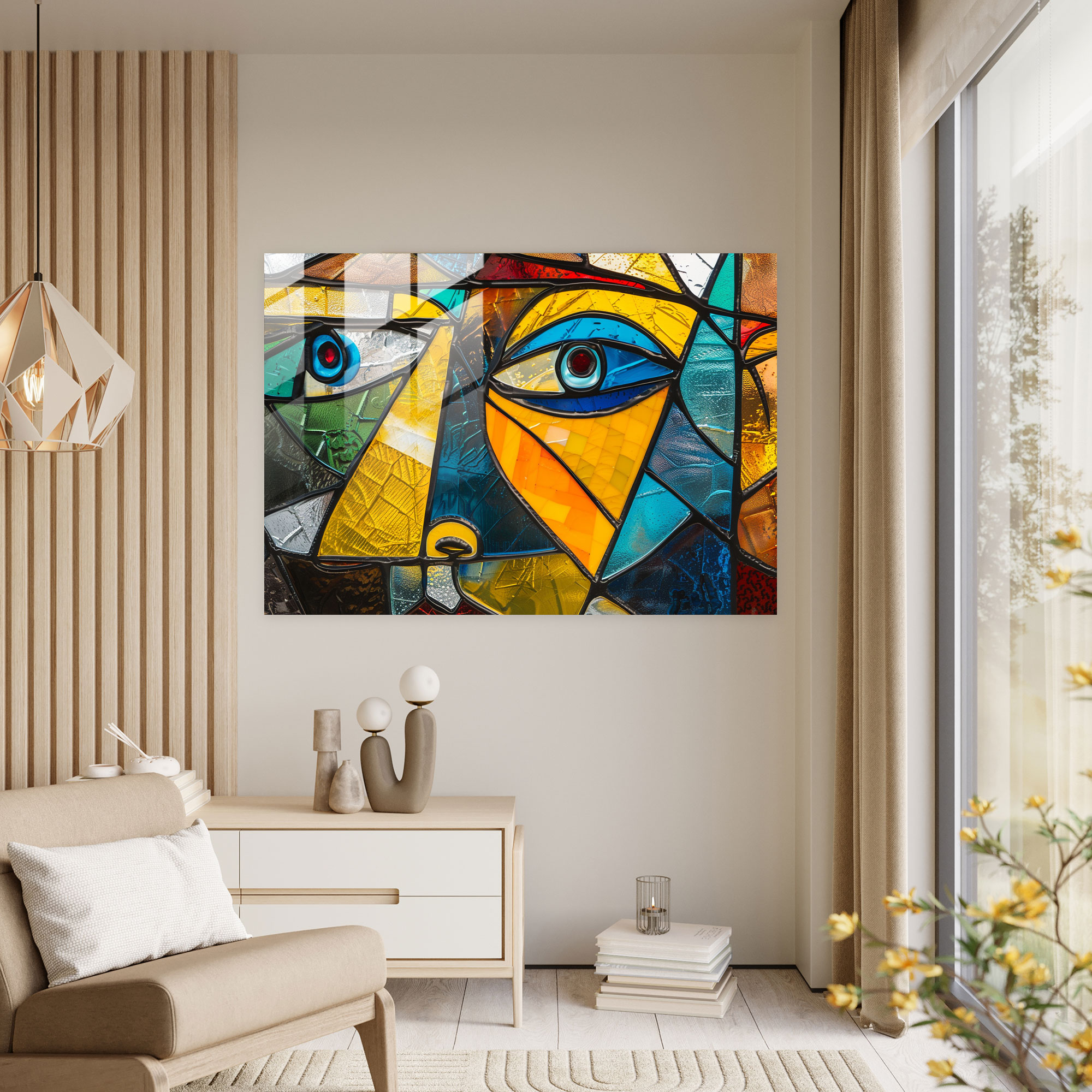 Pablo Picasso Vibrant Cubist Glass Wall Art - Pablo Picasso, Glass Print, Modern Art, Wall Decoration