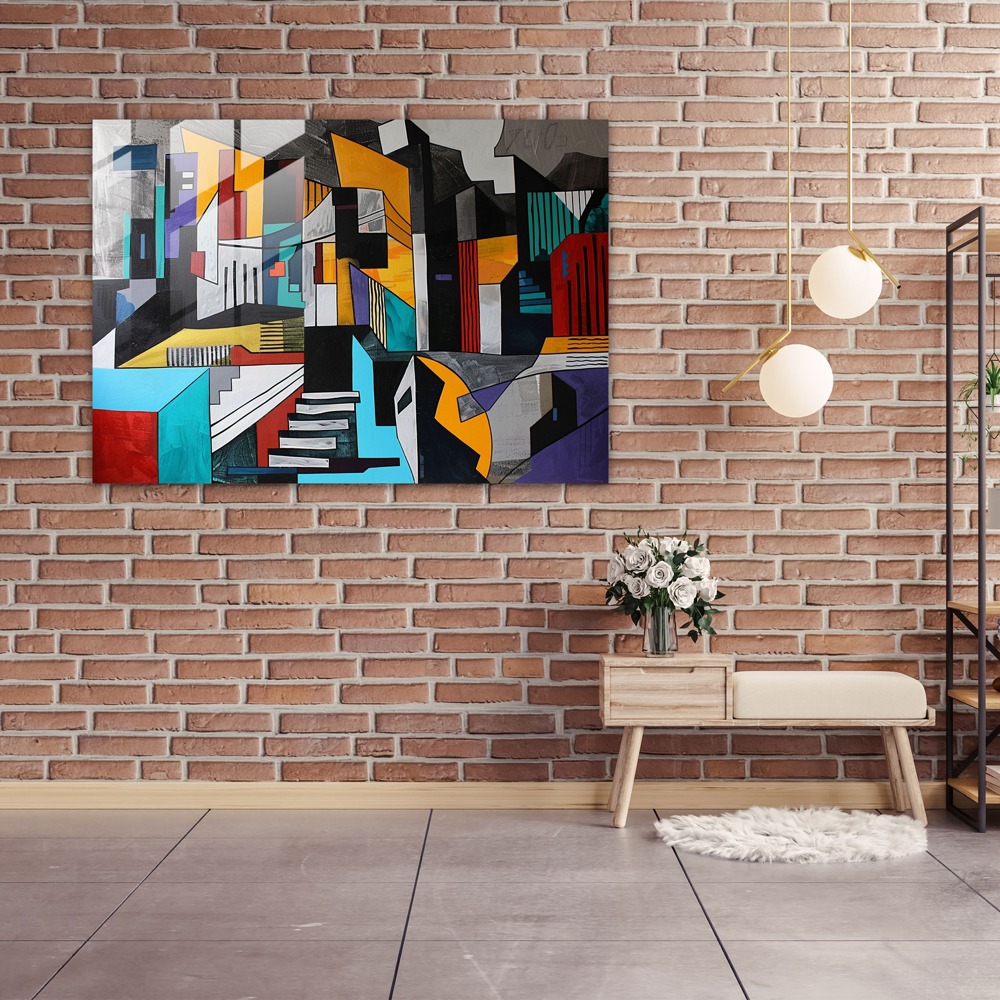 Pablo Picasso Cityscape Home Decoration - Pablo Picasso, Wall Decoration, Glass Art, Home Decoration