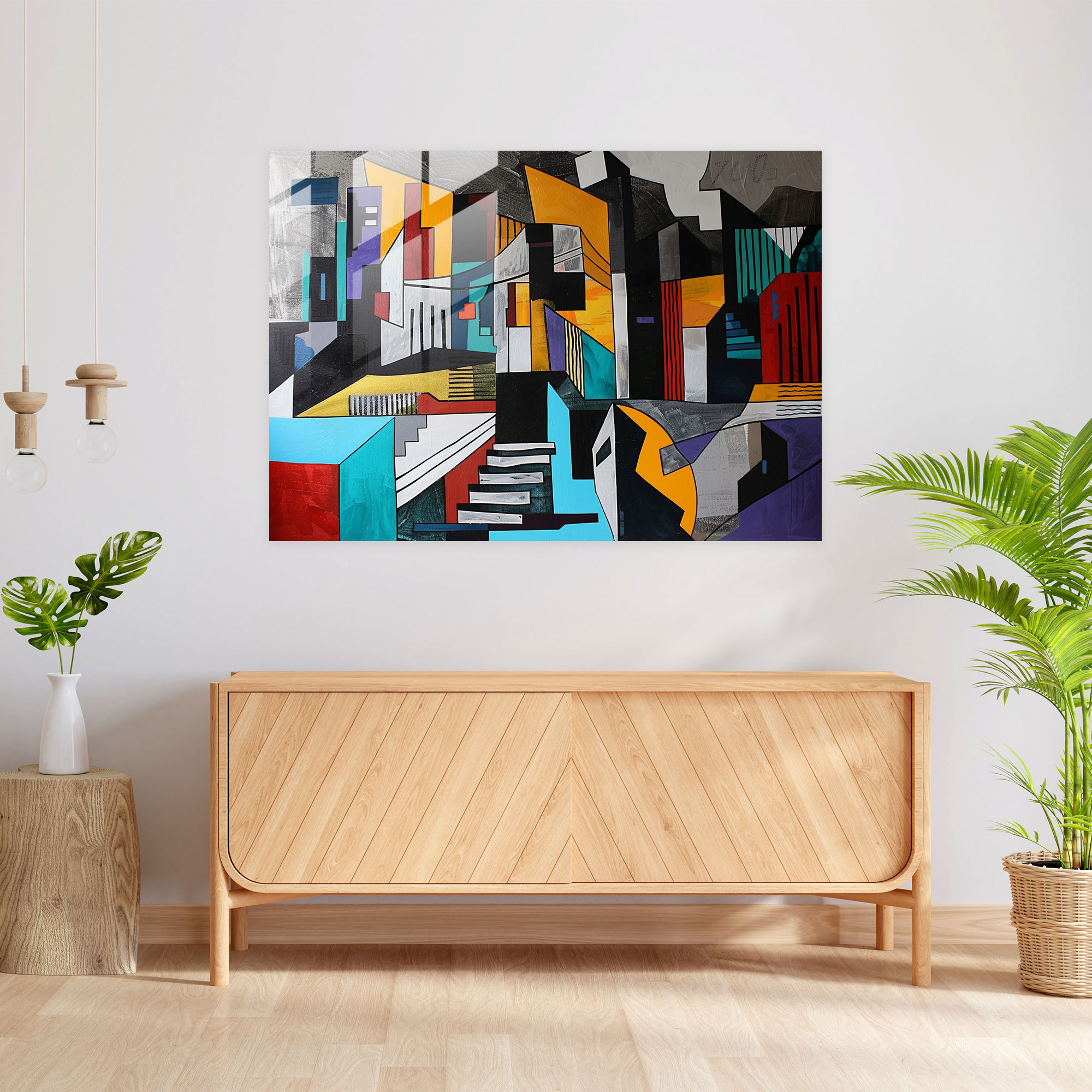 Pablo Picasso Cityscape Home Decoration - Pablo Picasso, Wall Decoration, Glass Art, Home Decoration