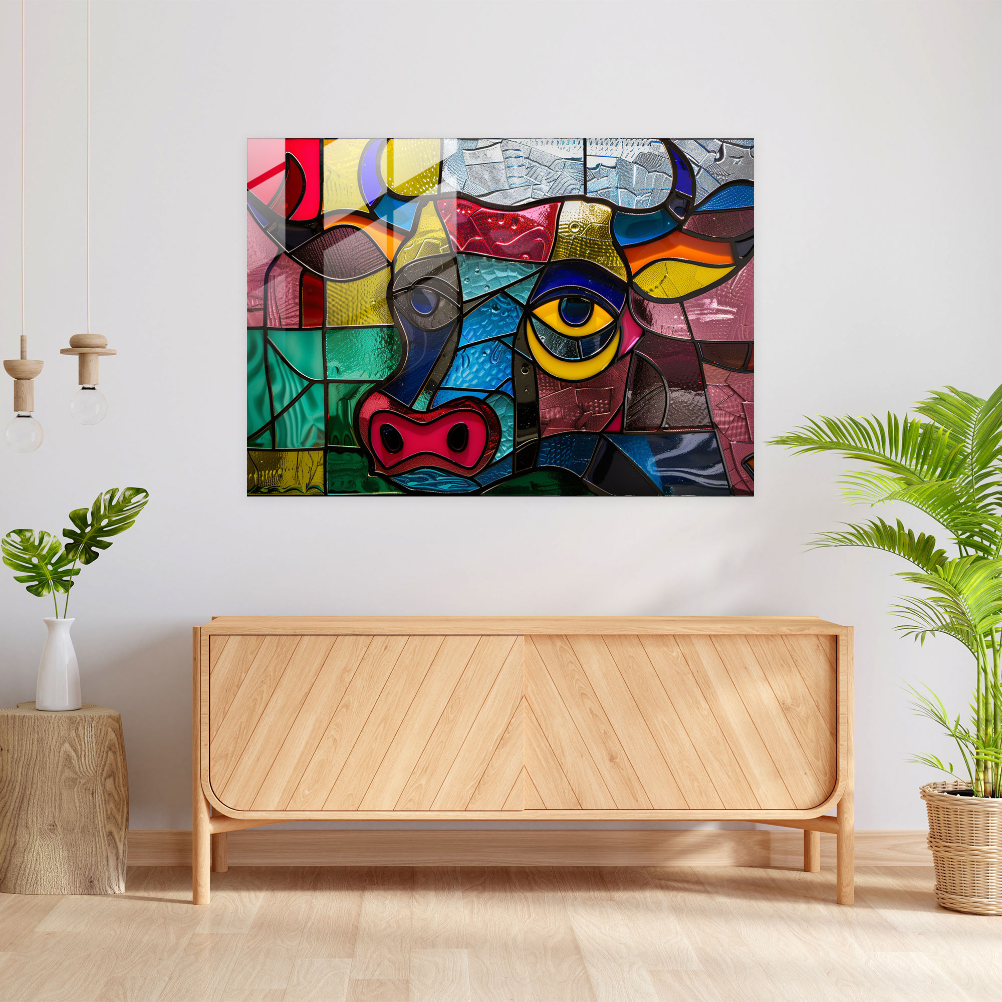 Pablo Picasso Bull Portrait Glass Art - Pablo Picasso, Glass Wall Art, Glass Print, Modern Art