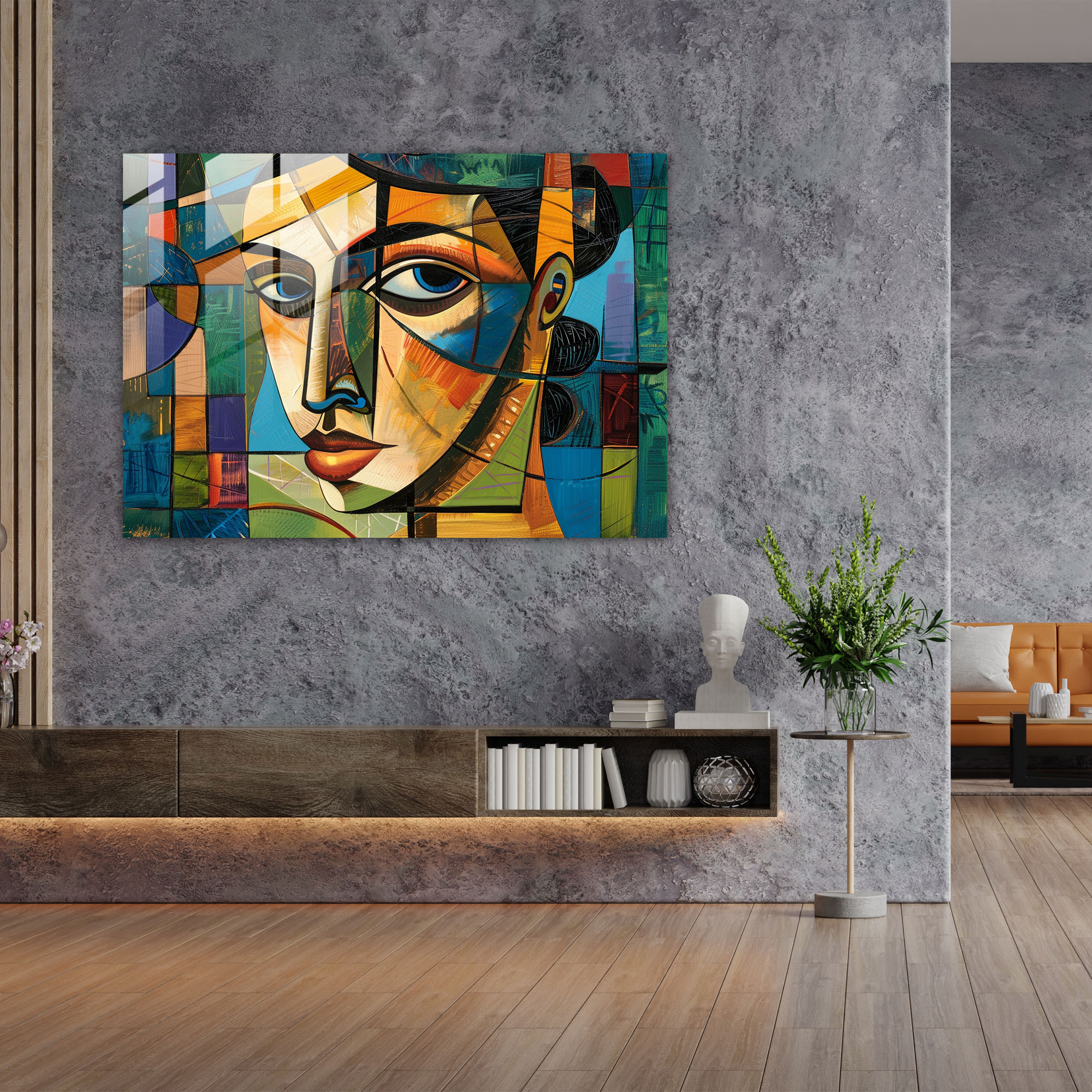 Pablo Picasso Glass Wall Art - Cubist Woman Portrait - Pablo Picasso, Pablo Picasso, Wall Decoration, Glass Art