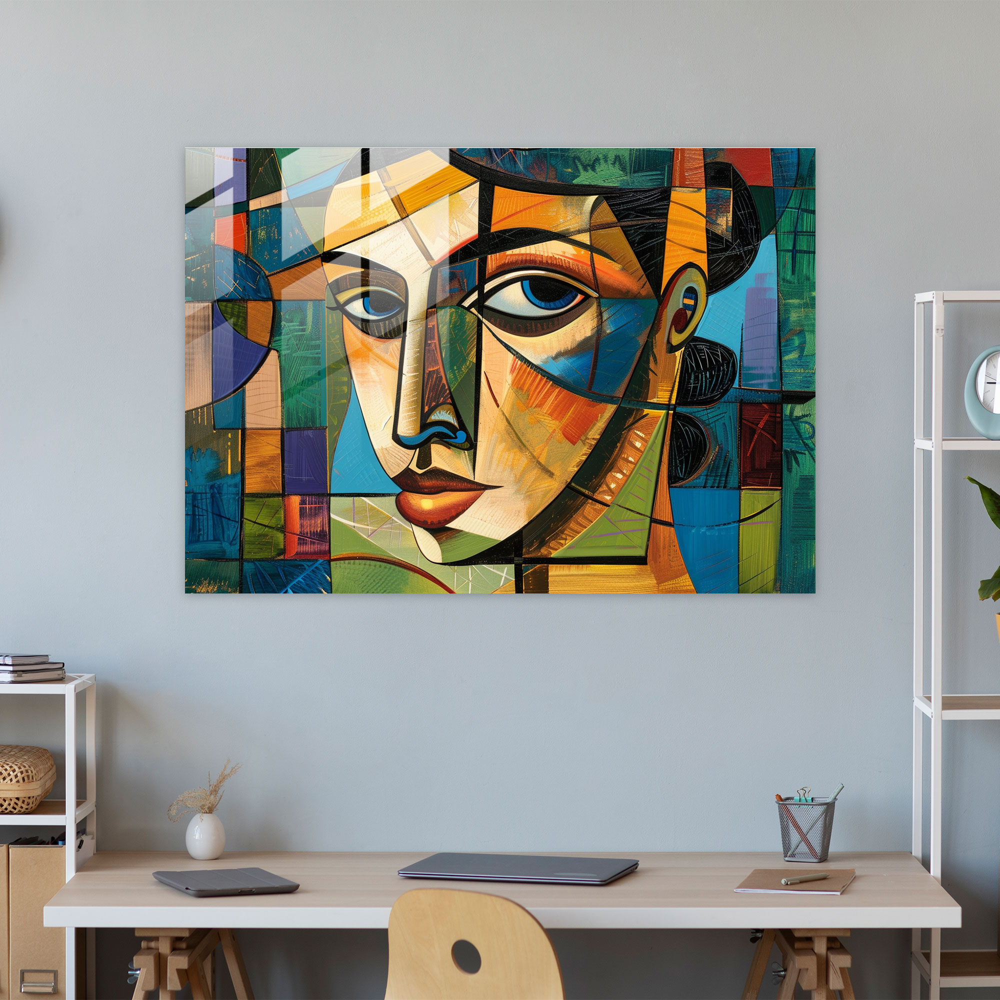 Pablo Picasso Glass Wall Art - Cubist Woman Portrait - Pablo Picasso, Pablo Picasso, Wall Decoration, Glass Art