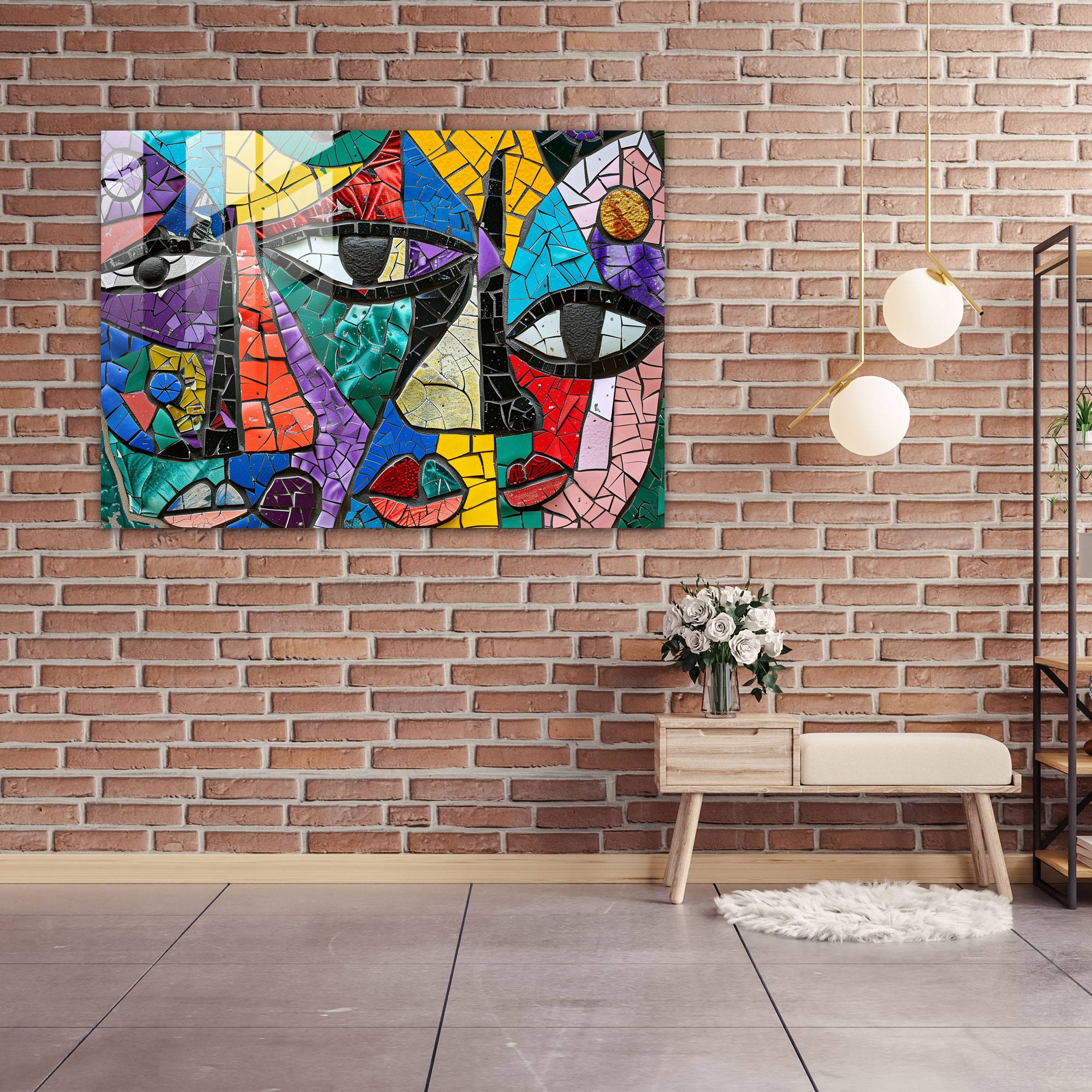 Pablo Picasso Glass Wall Art - Vibrant Mosaic - Pablo Picasso, Mosaic Art, Glass Wall Art, Pablo Picasso