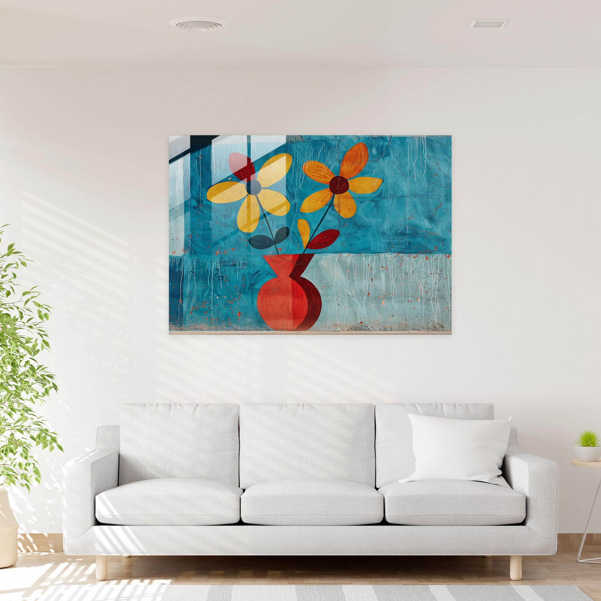 Pablo Picasso Glass Print - Playful Flower Vase - Pablo Picasso, Playful Art, Pablo Picasso, Glass Art